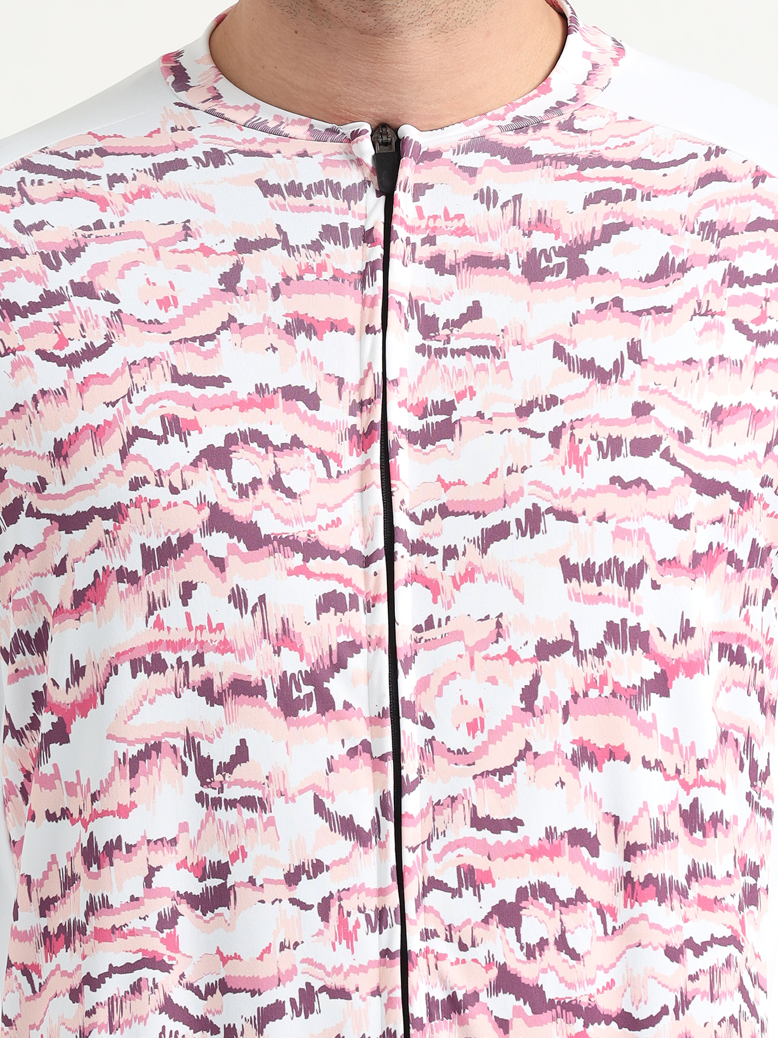 Mauve Abstract Men Cycling Tee