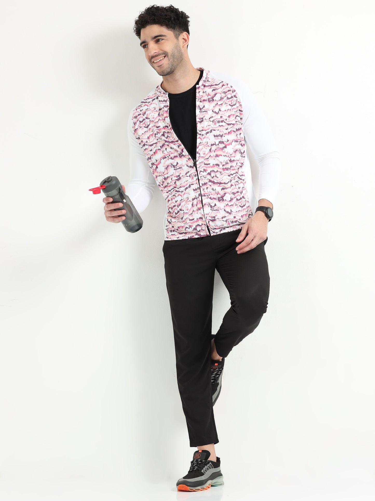 Mauve Abstract Men Cycling Tee