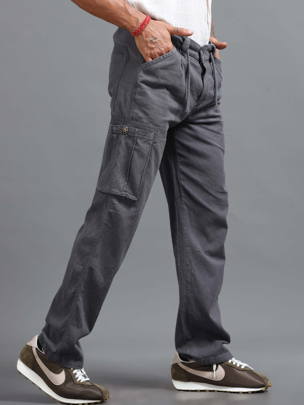 Portofino Linen Pant In Grey