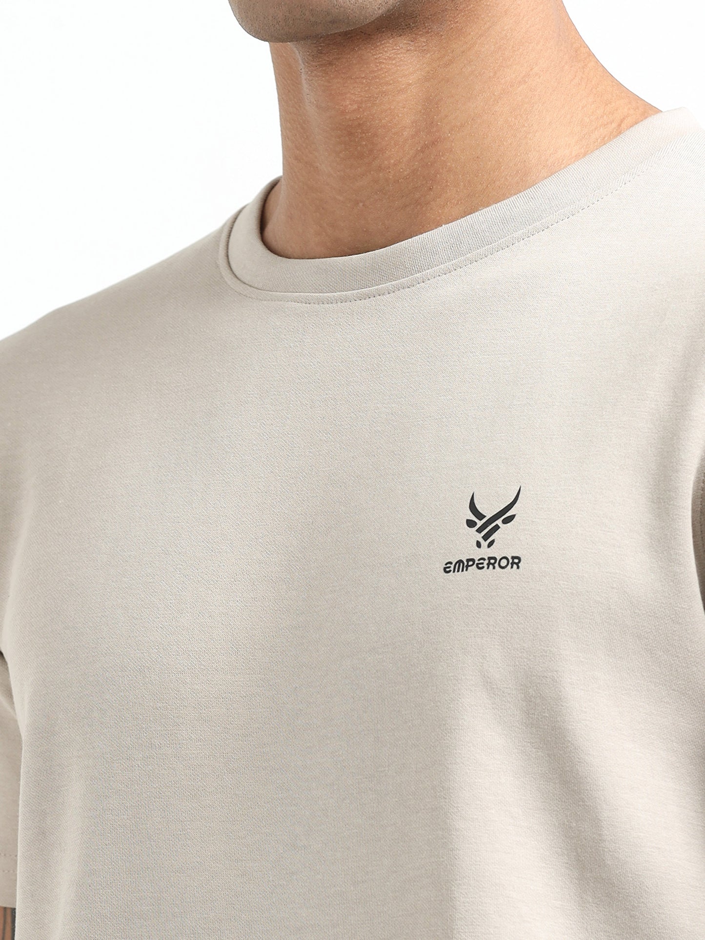 Men’s Beige Co-ord Set – Short Sleeve T-Shirt & Shorts | Minimal Casual Wear for Daily Comfort