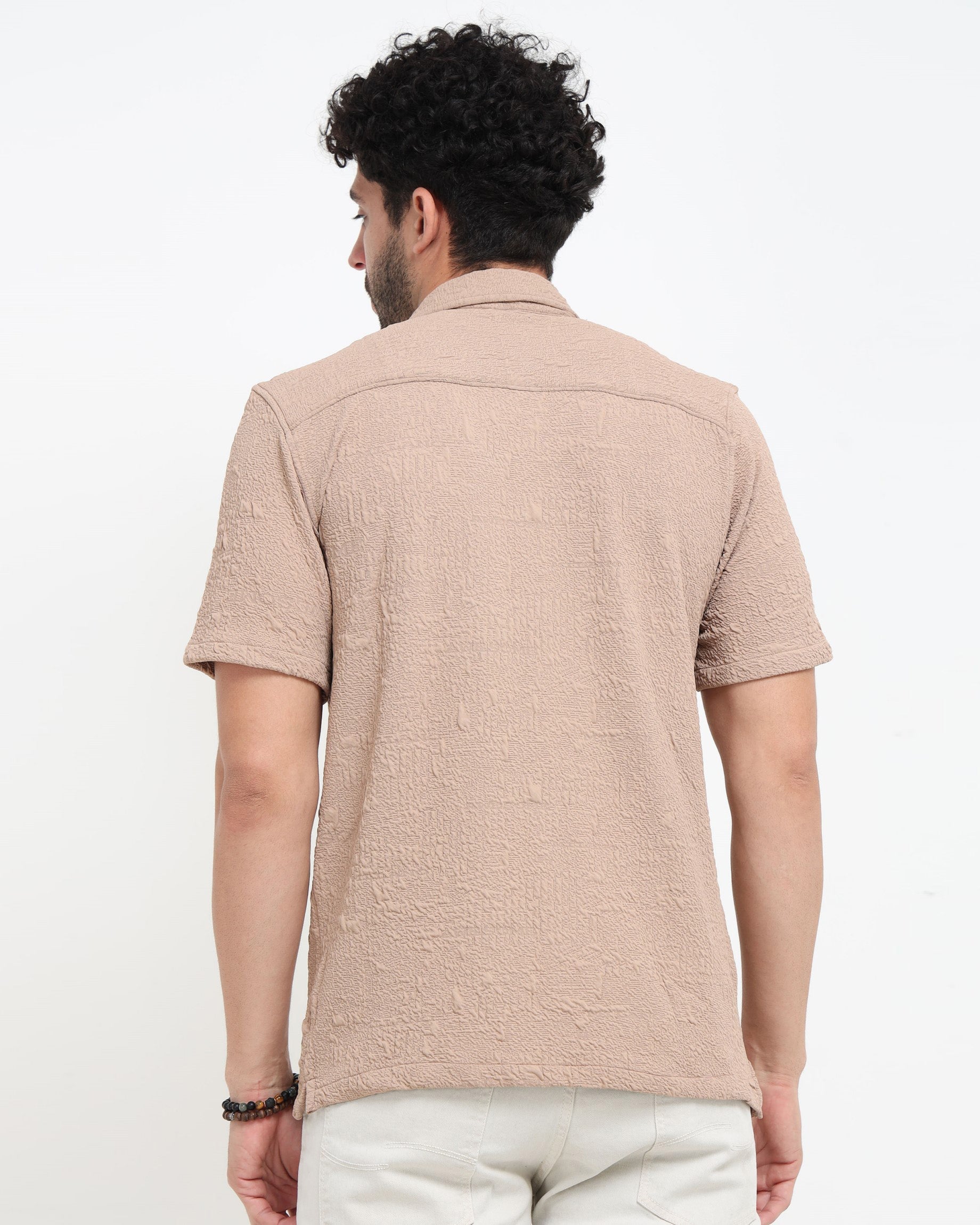 FOAM Beige Textured Shirt