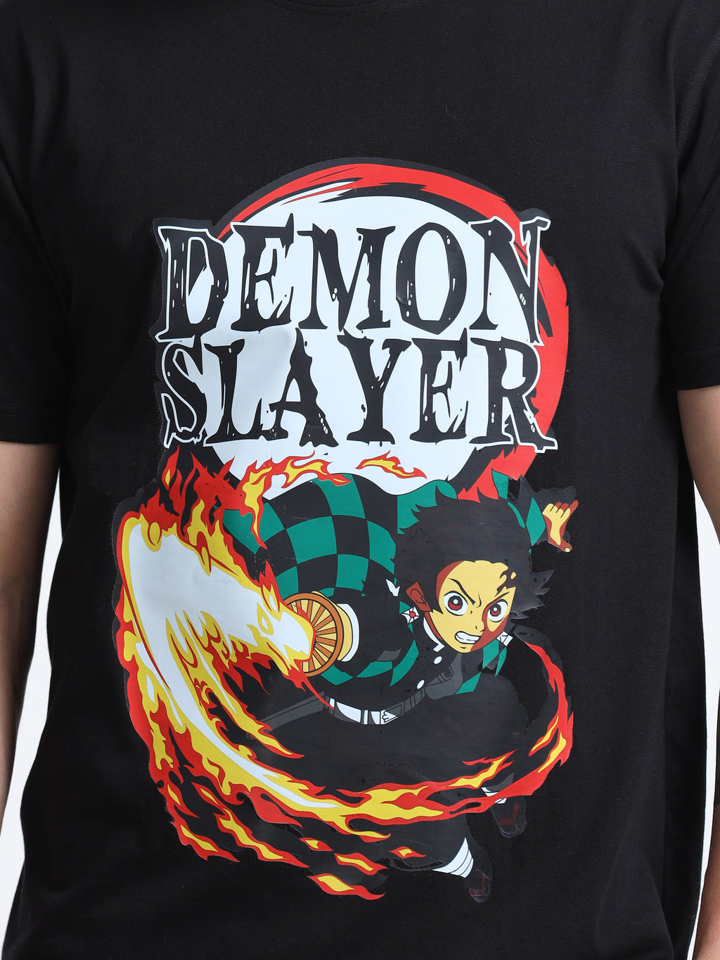 Black Round Neck T-Shirt - 100% Cotton Bio Wash