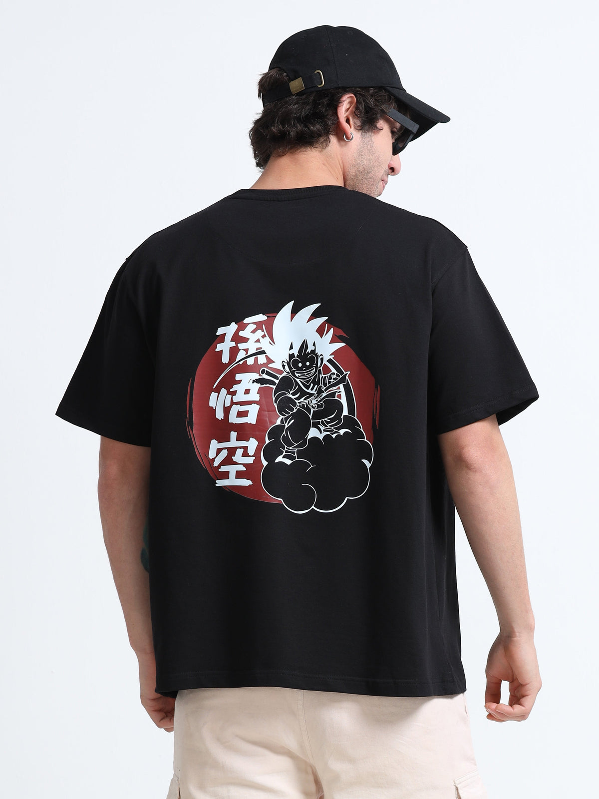 Black Oversized T-Shirt - 100% Cotton Bio Wash Terry