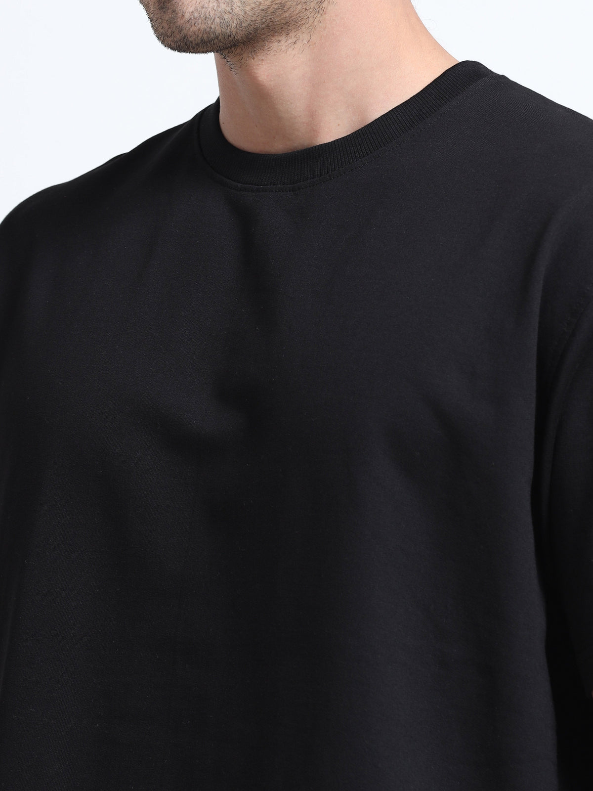 Black Oversized T-Shirt - 100% Cotton Bio Wash Terry