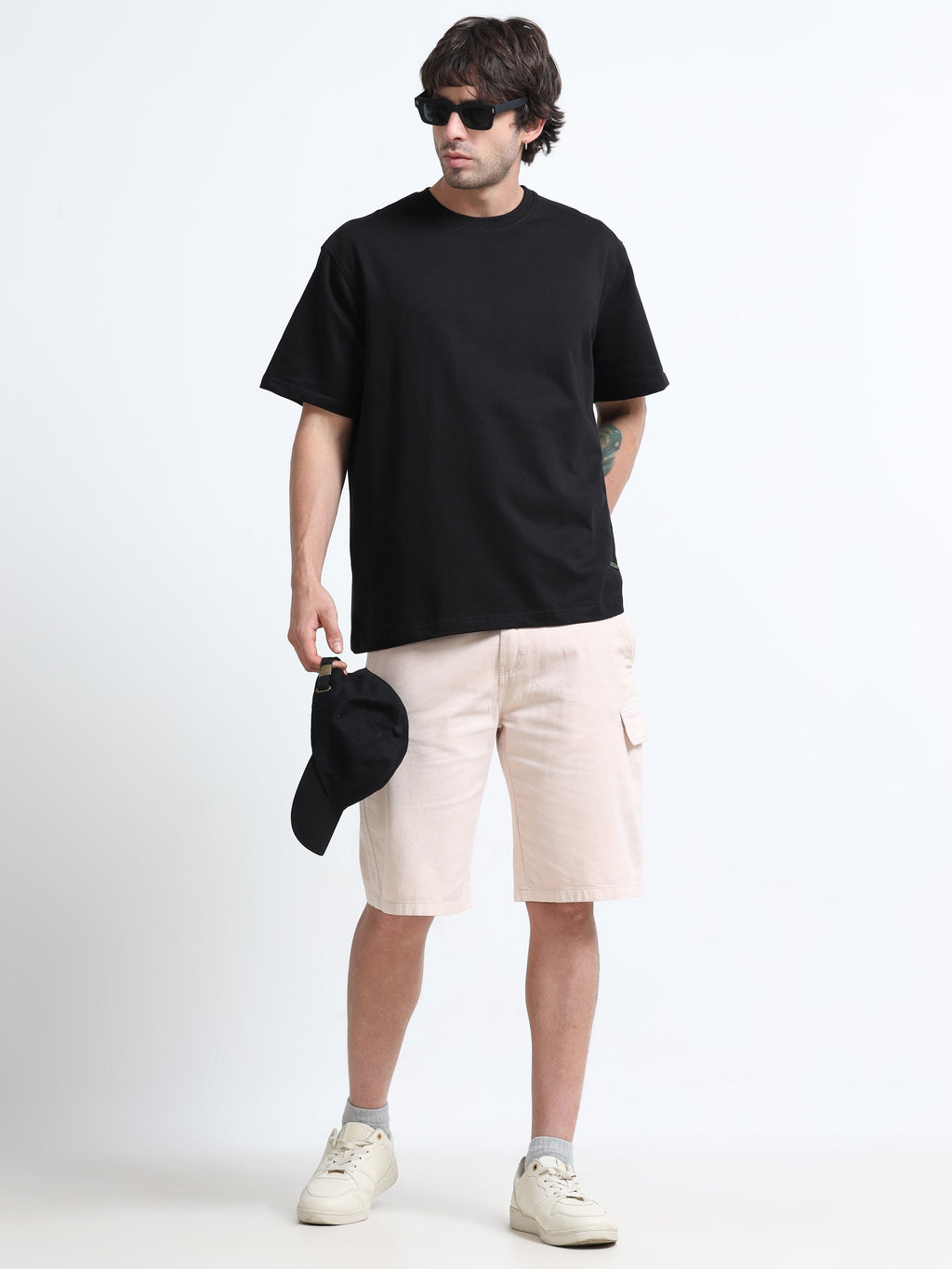 Black Oversized T-Shirt - 100% Cotton Bio Wash Terry