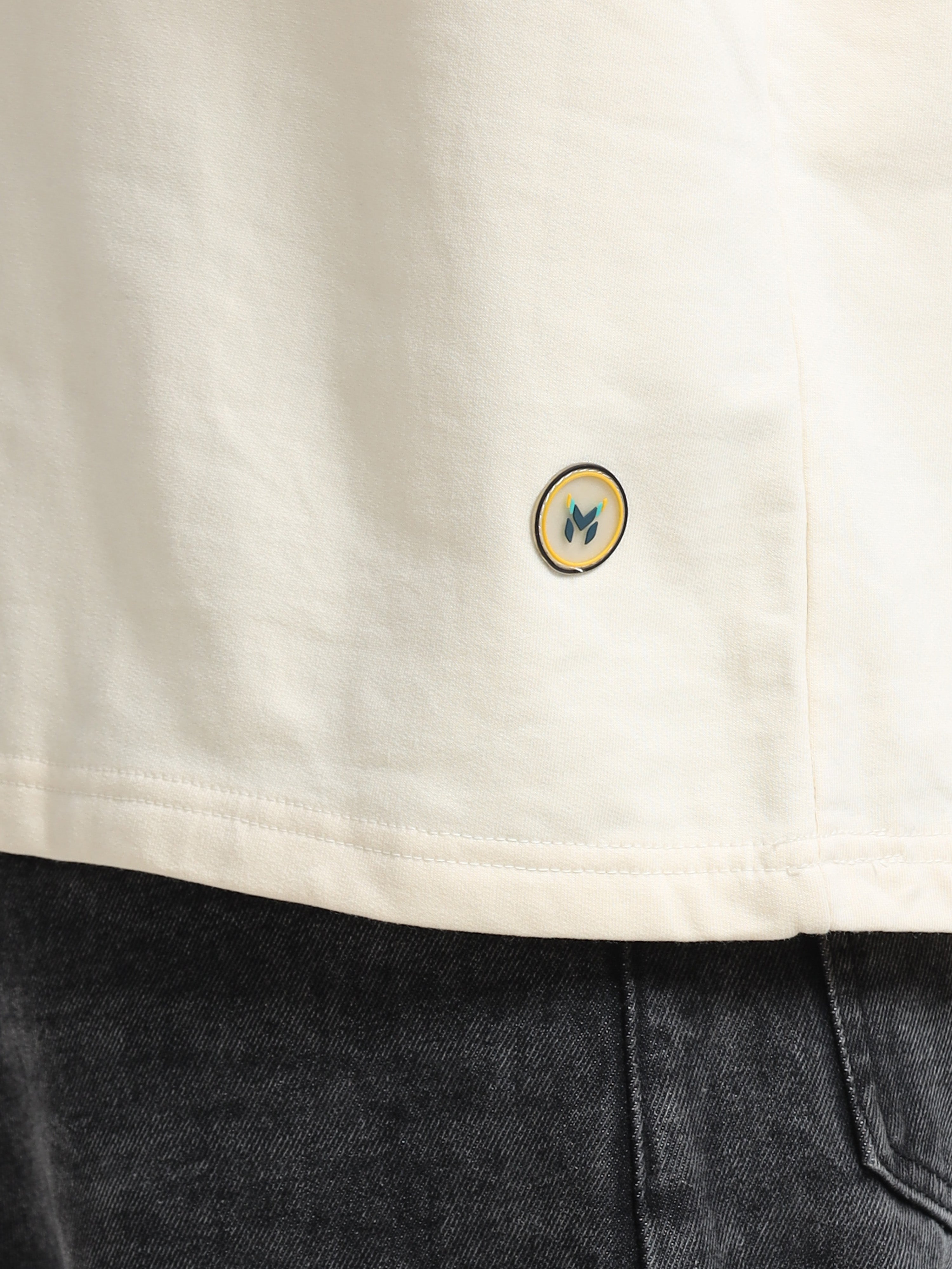 Cream Oversized T-Shirt - 100% Cotton Bio Wash Terry