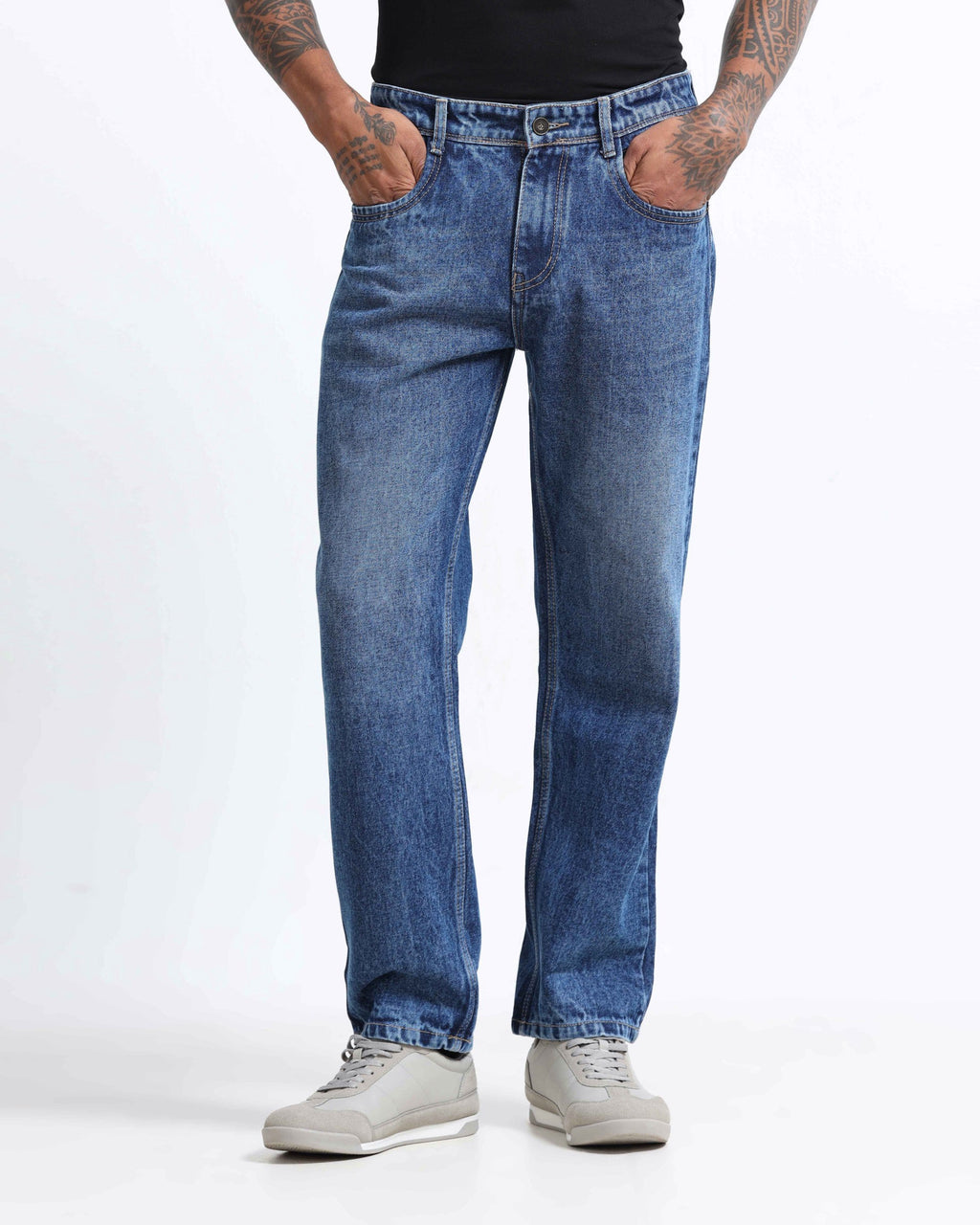 SIGNATURE DARK BLUE DENIM - Straight fit