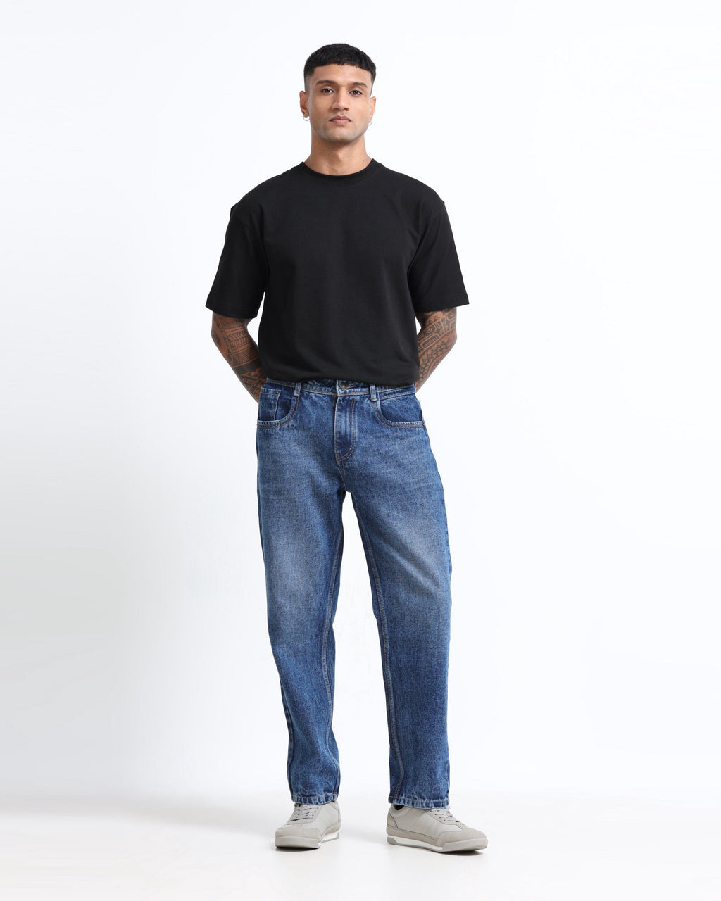 SIGNATURE DARK BLUE DENIM - Straight fit