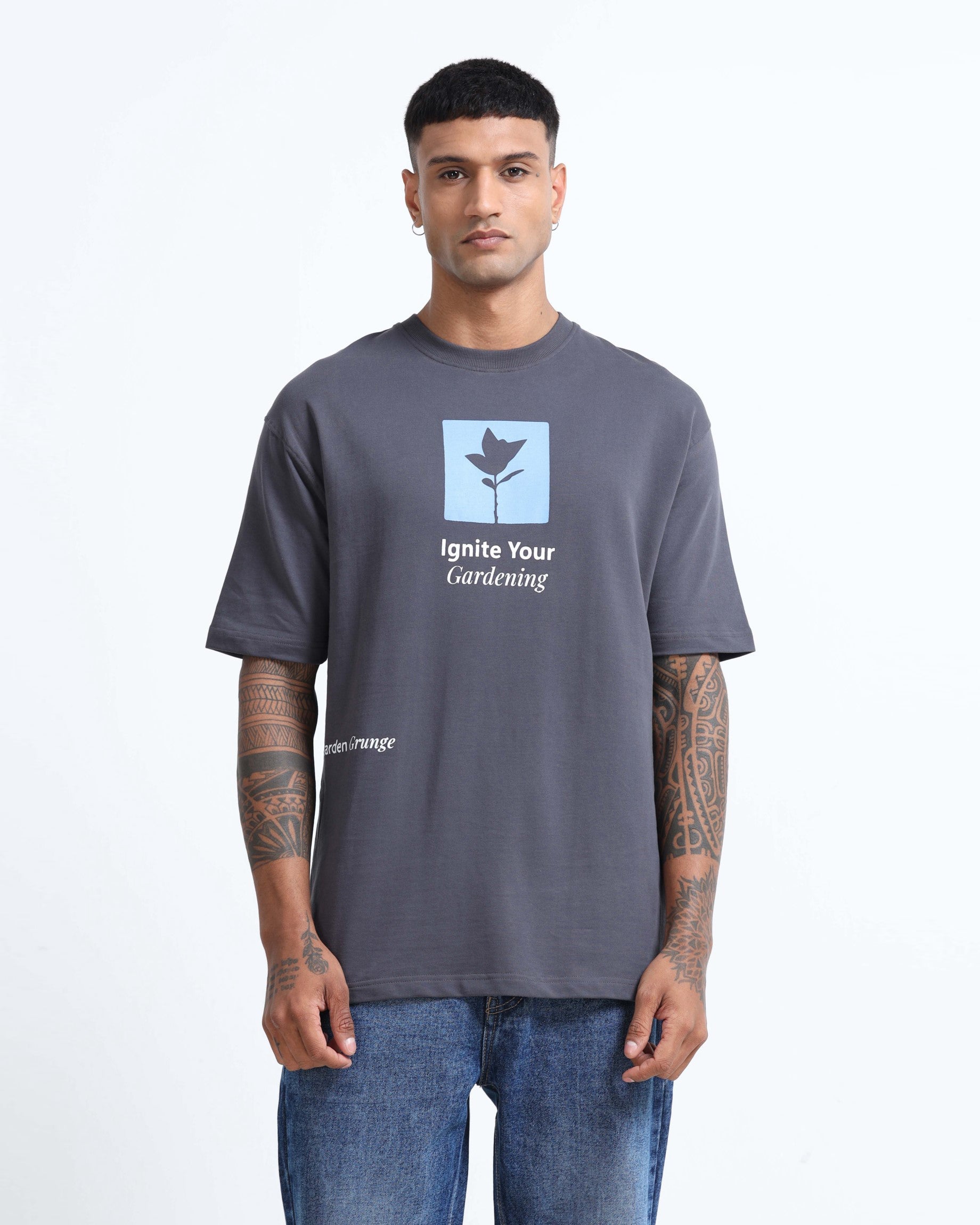IGNITE YOUR GARDENING GREY TEE - Relaxed Fit