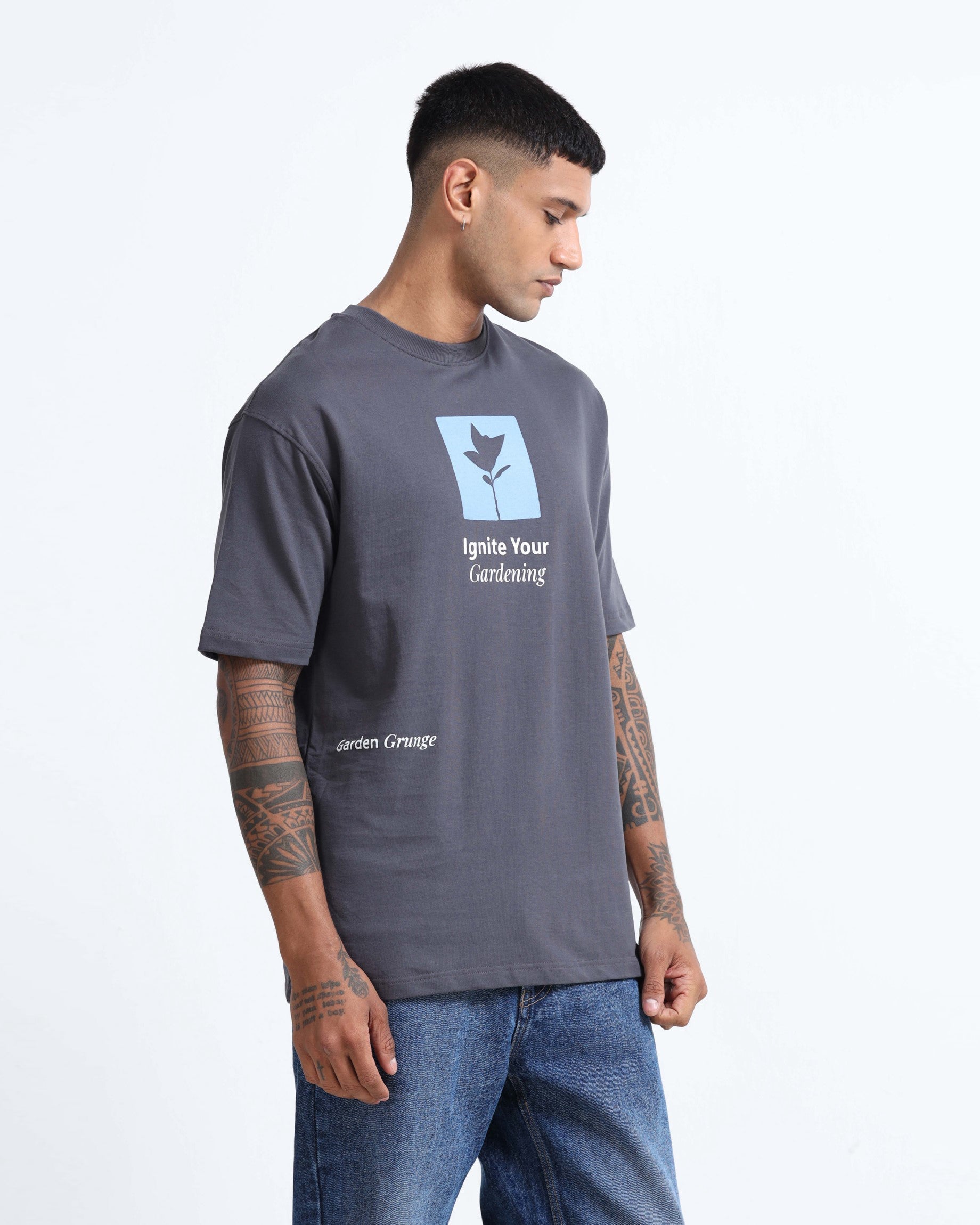 IGNITE YOUR GARDENING GREY TEE - Relaxed Fit