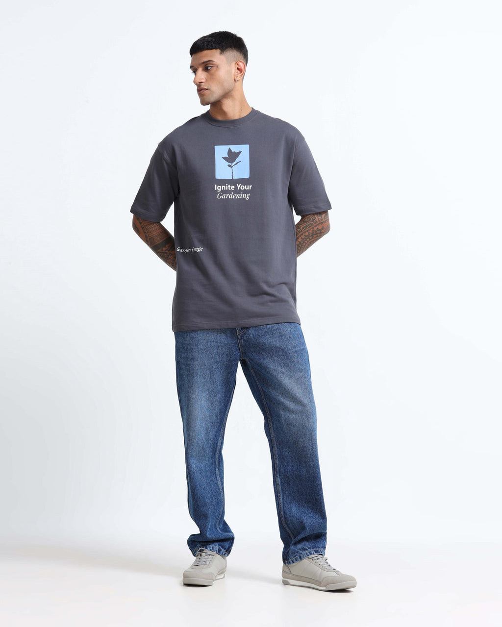 IGNITE YOUR GARDENING GREY TEE - Relaxed Fit