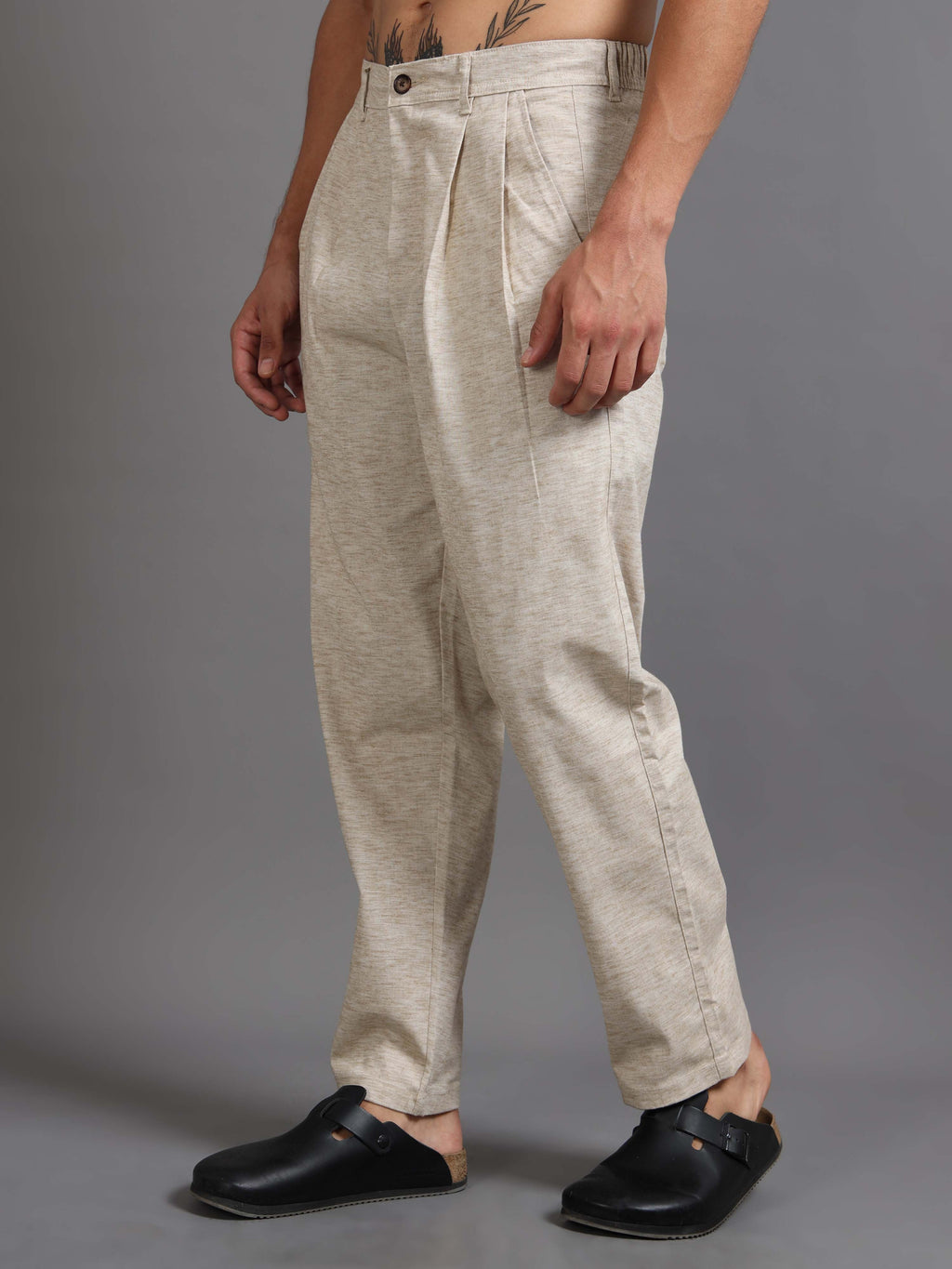Versatile Pleated Trouser In Beige
