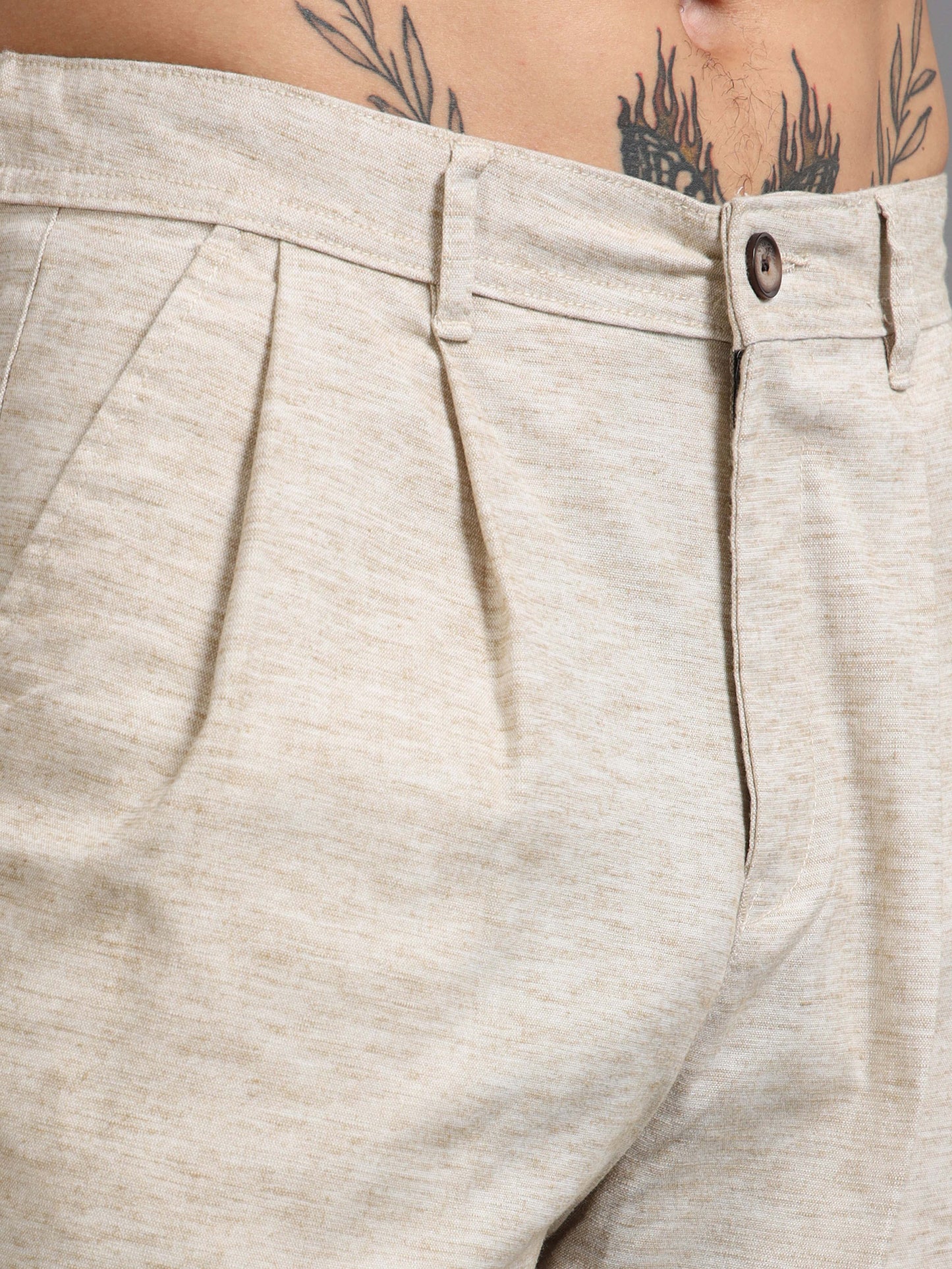 Versatile Pleated Trouser In Beige