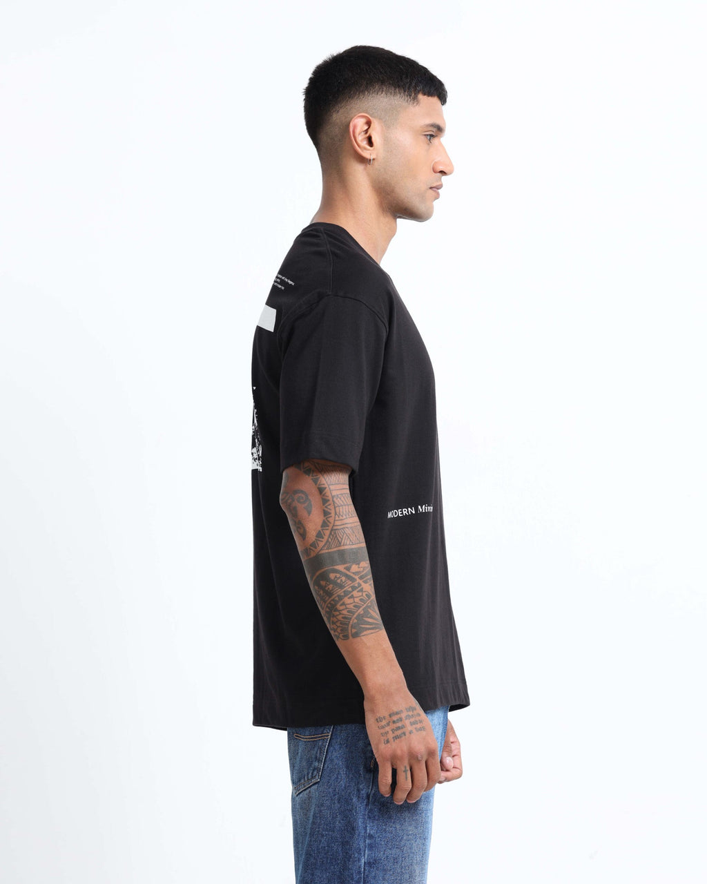 GREY ELEGANCE BLACK TEE - Relaxed Fit