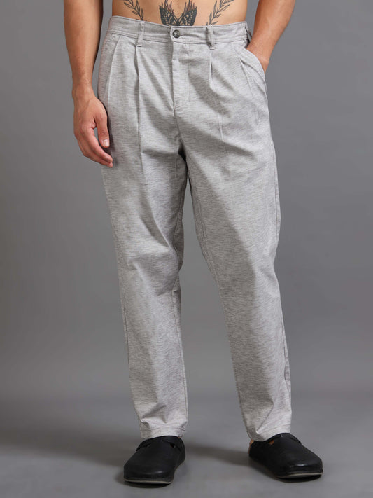 Versatile Pleated Trouser In Grey