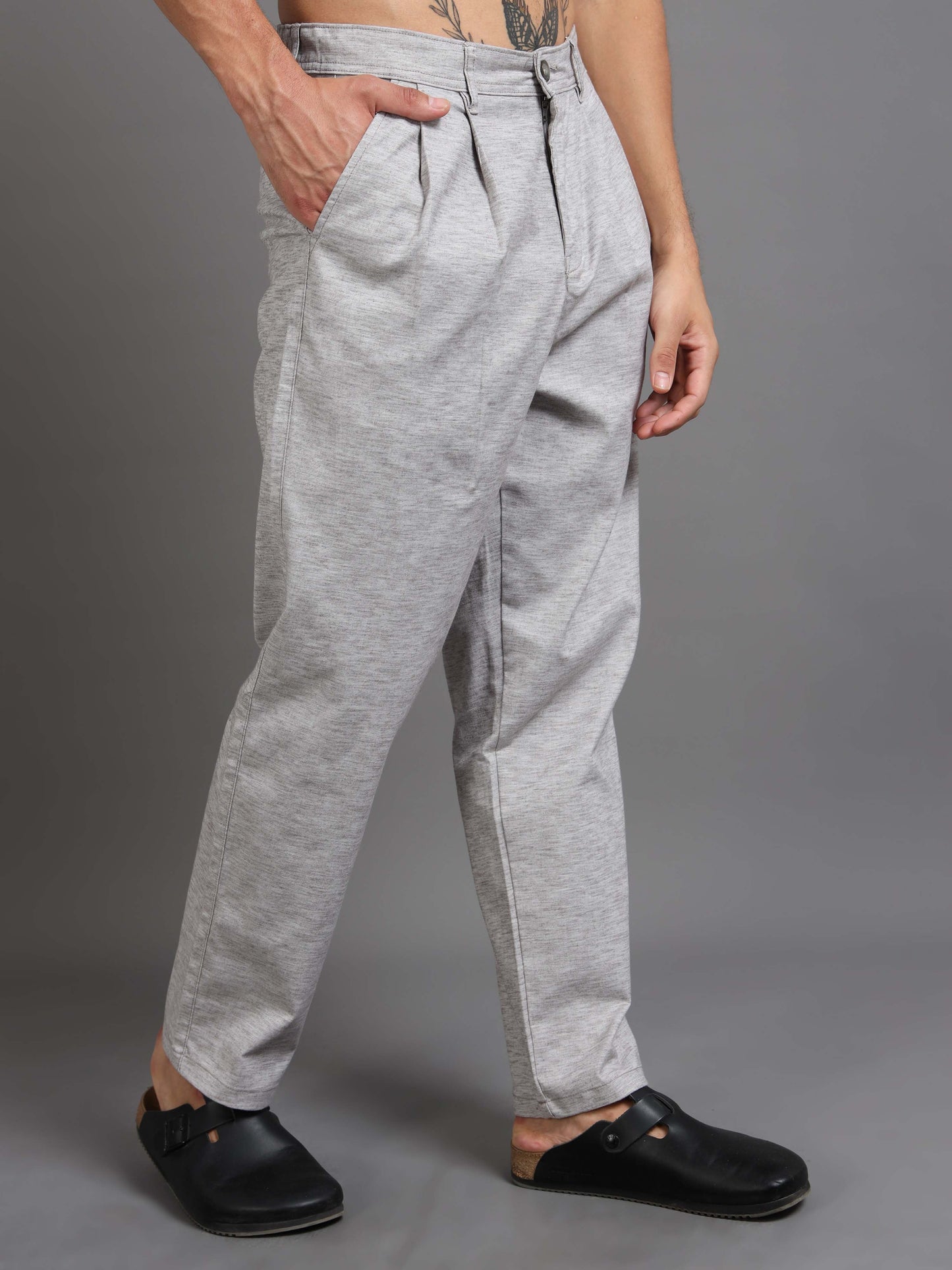 Versatile Pleated Trouser In Grey