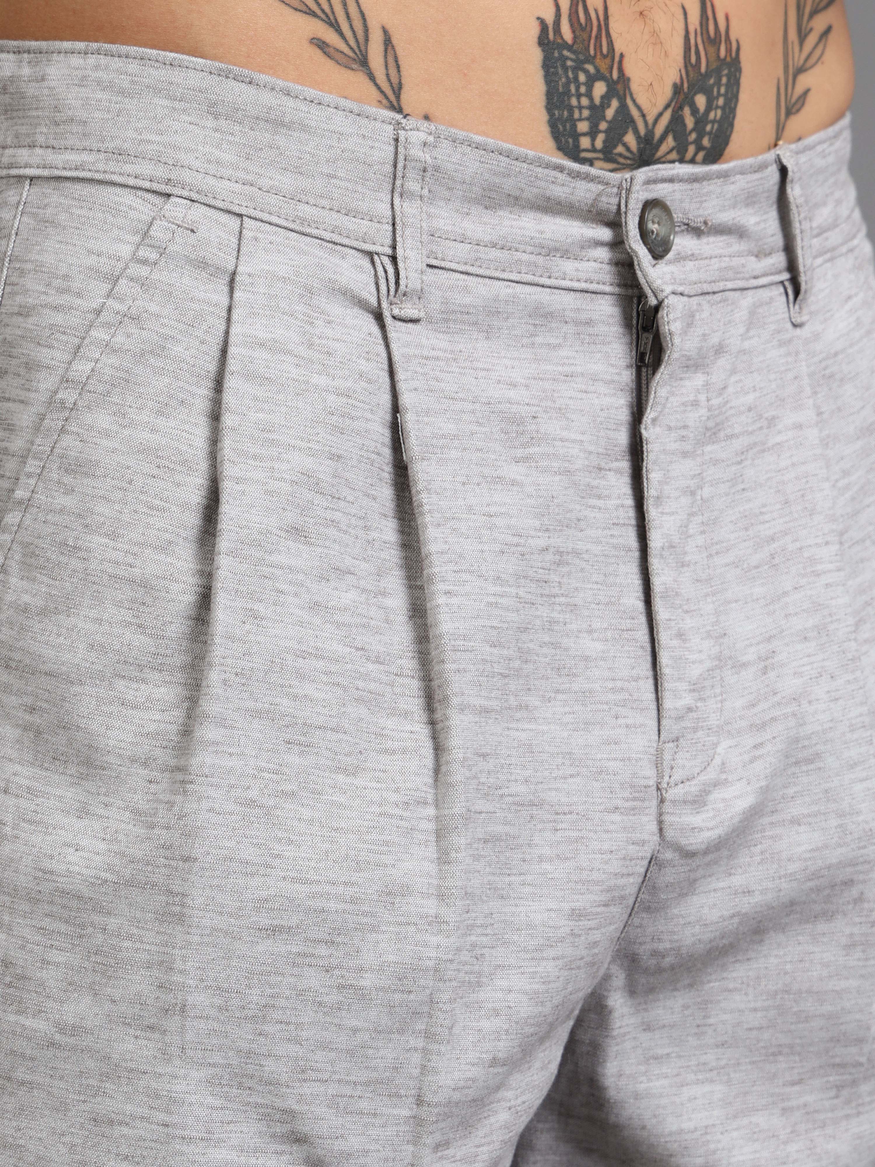 Versatile Pleated Trouser In Grey
