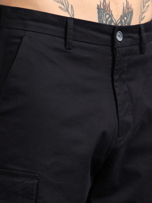 Finest Twill Baggy Fit Cargo In Black