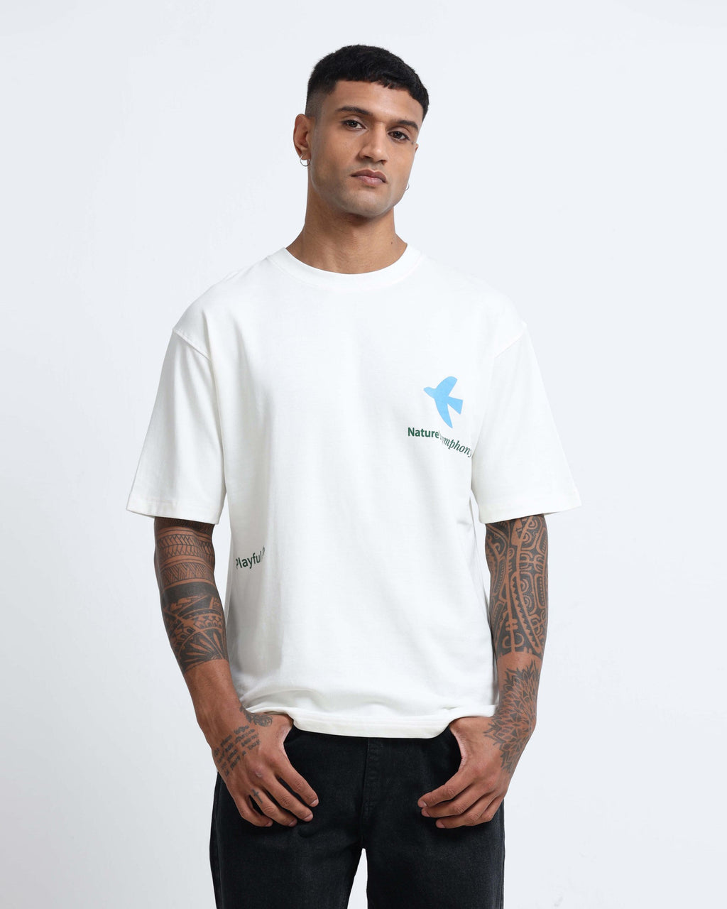 SERENITY OFF WHITE TEE - Relaxed Fit