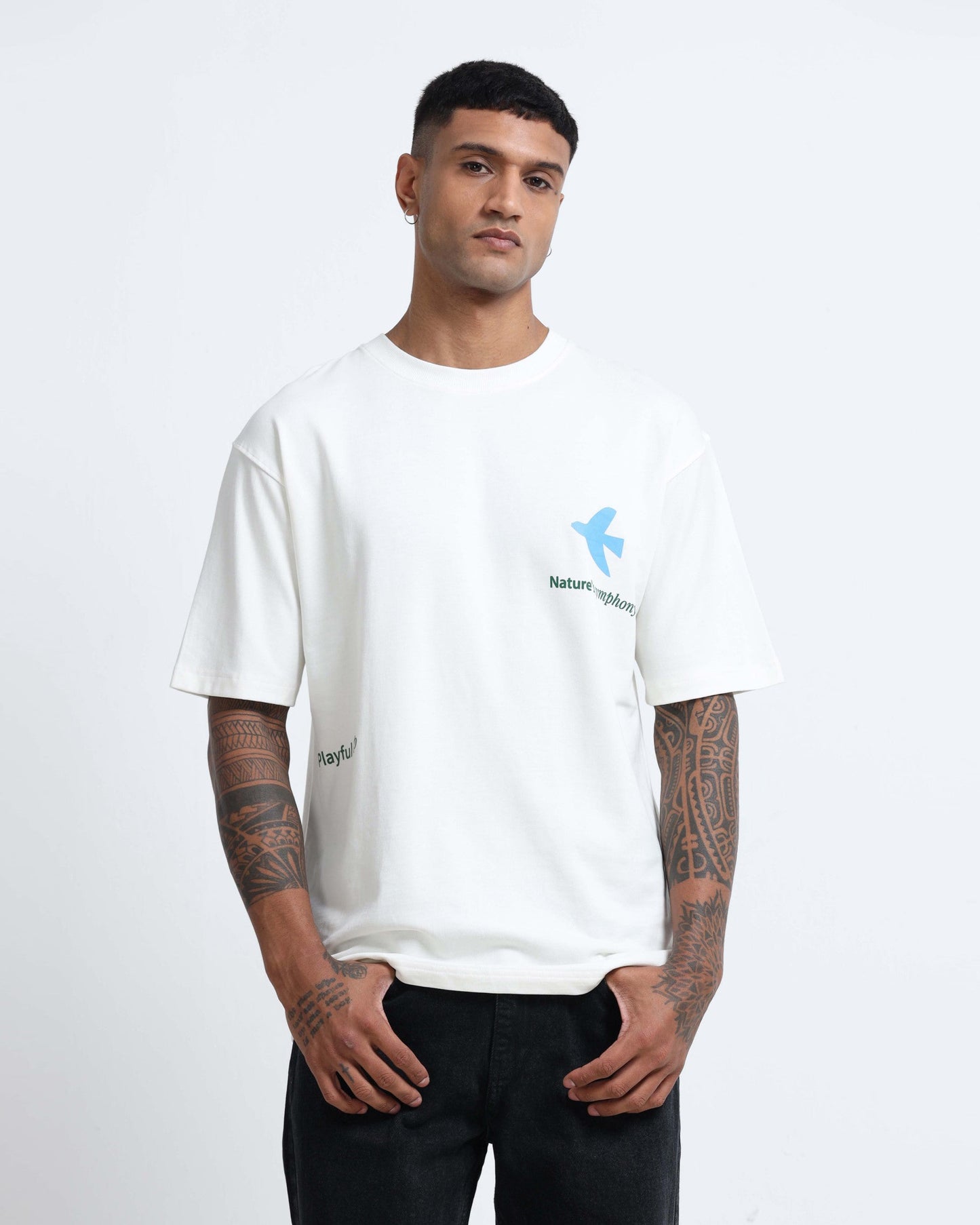 SERENITY OFF WHITE TEE - Relaxed Fit