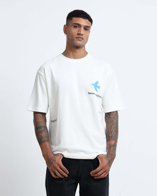 SERENITY OFF WHITE TEE - Relaxed Fit