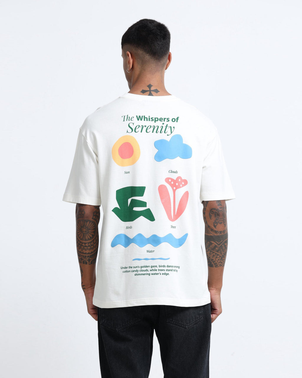 SERENITY OFF WHITE TEE - Relaxed Fit