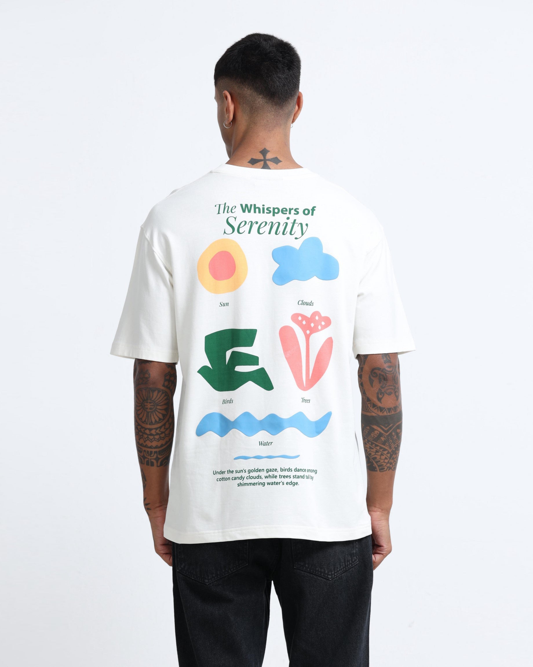 SERENITY OFF WHITE TEE - Relaxed Fit