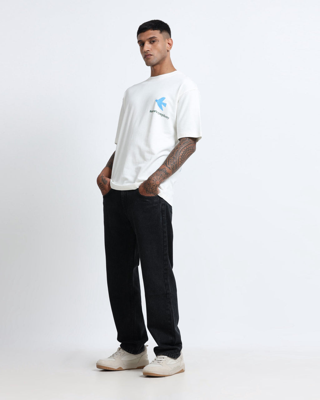 SERENITY OFF WHITE TEE - Relaxed Fit
