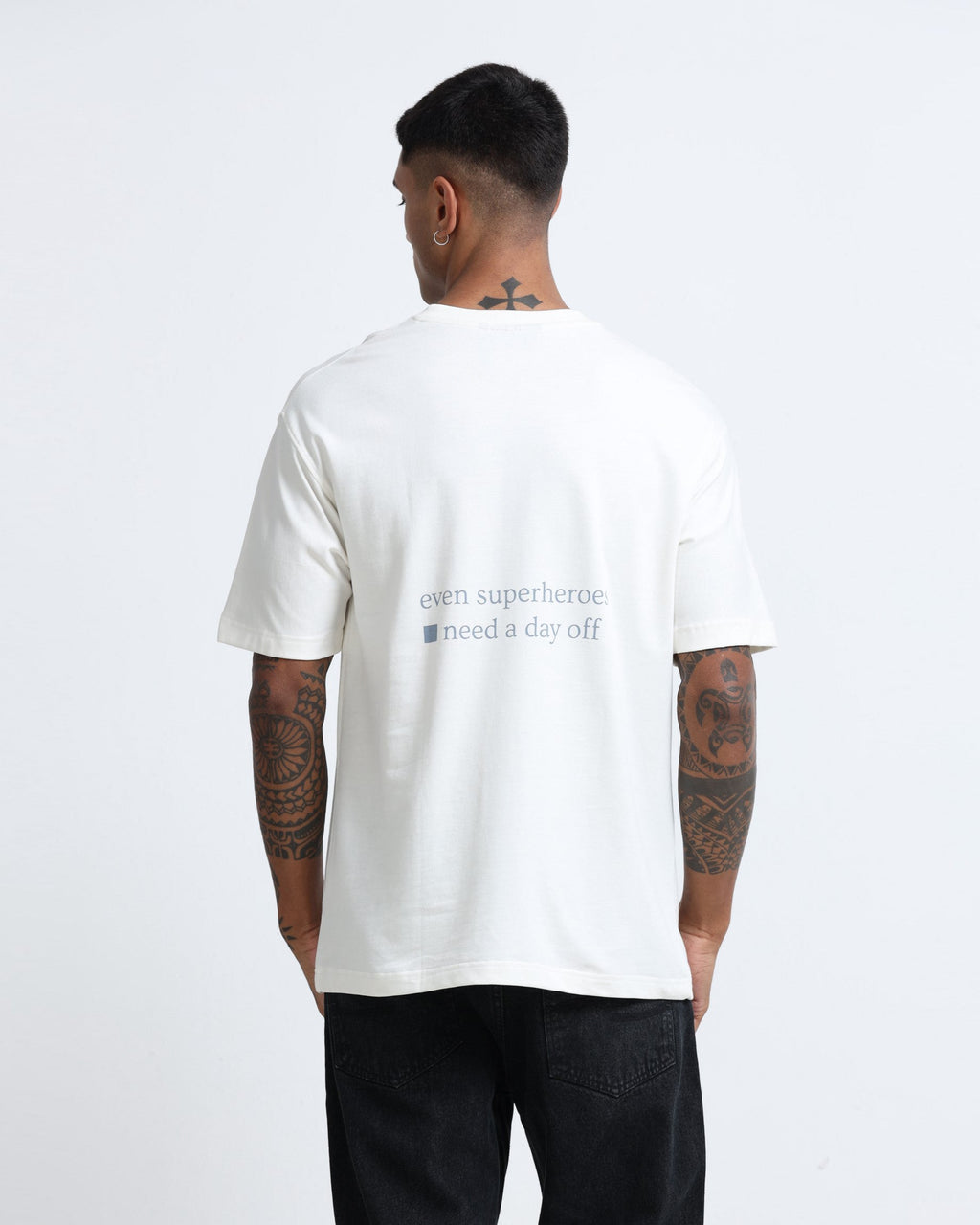 SELF CARE OFF WHITE TEE - Relaxed Fit