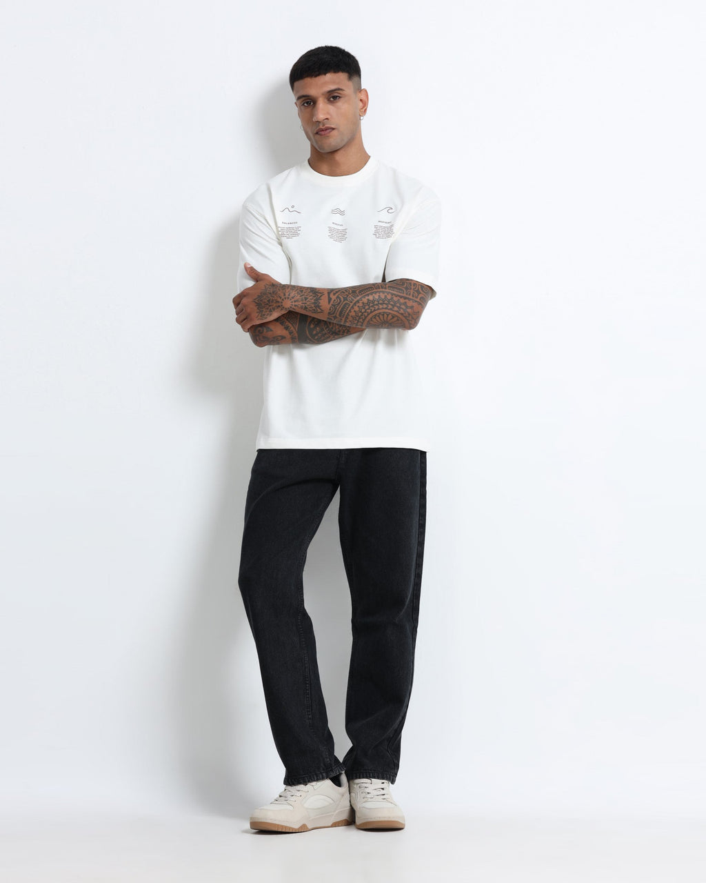 BALANCE OF THOUGHT OFF WHITE TEE - Relaxed Fit