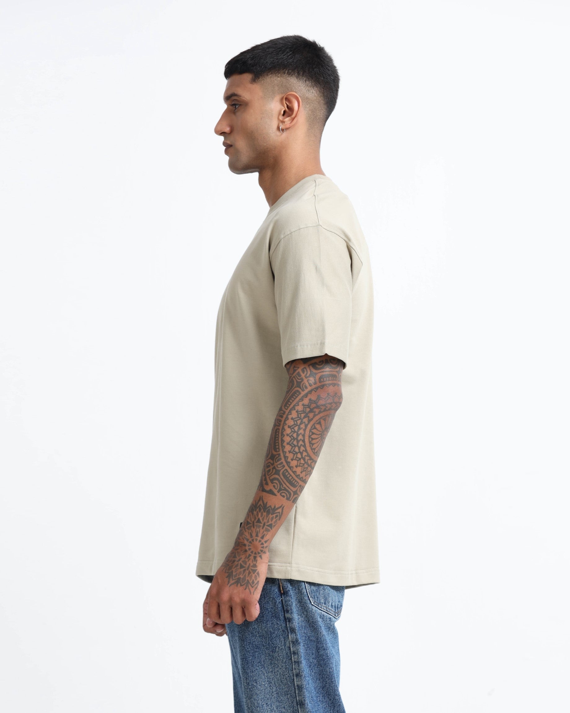 THE GROOVE Light Grey Basic Tee - Relaxed Fit