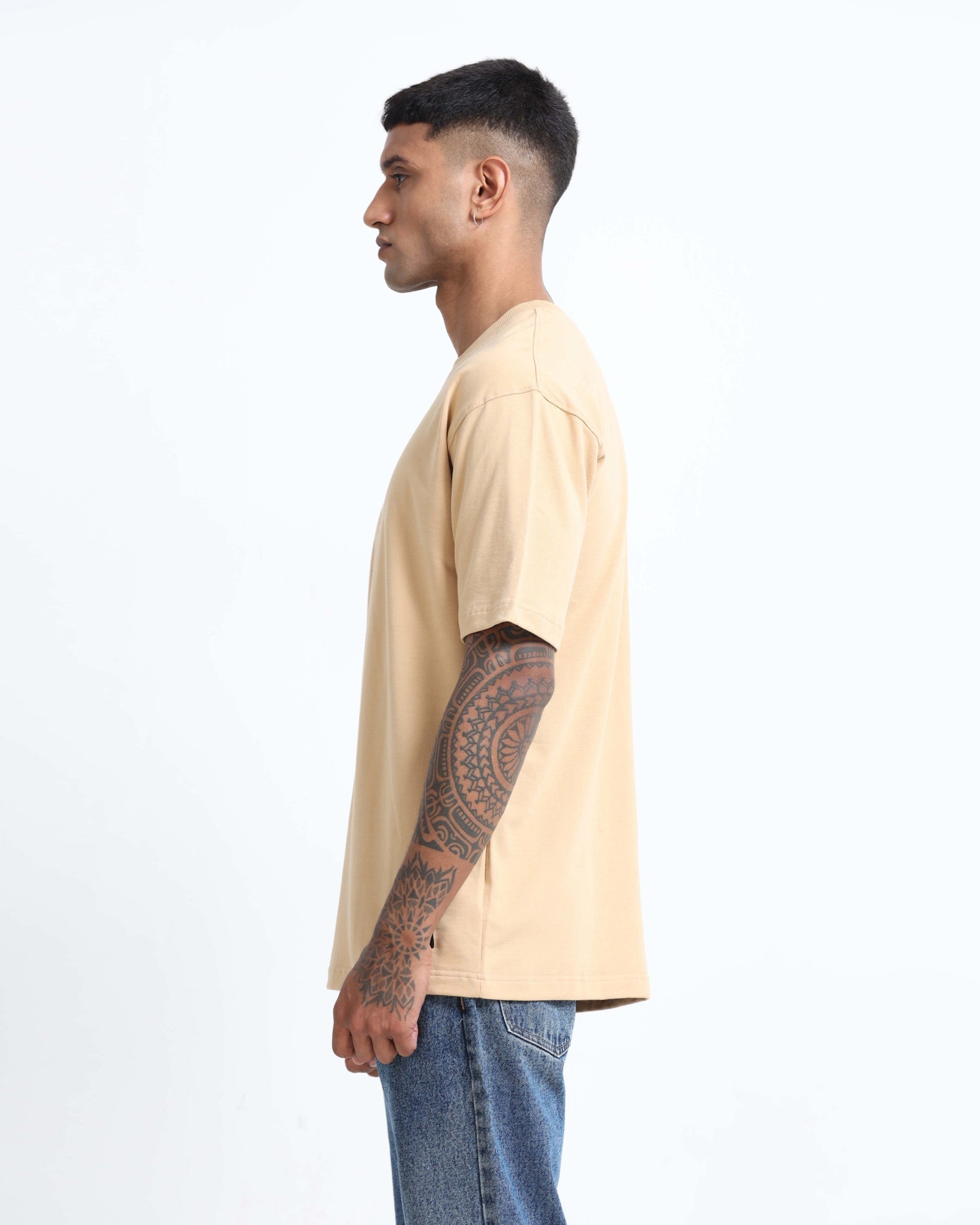 THE GROOVE Beige Basic Tee - Relaxed Fit