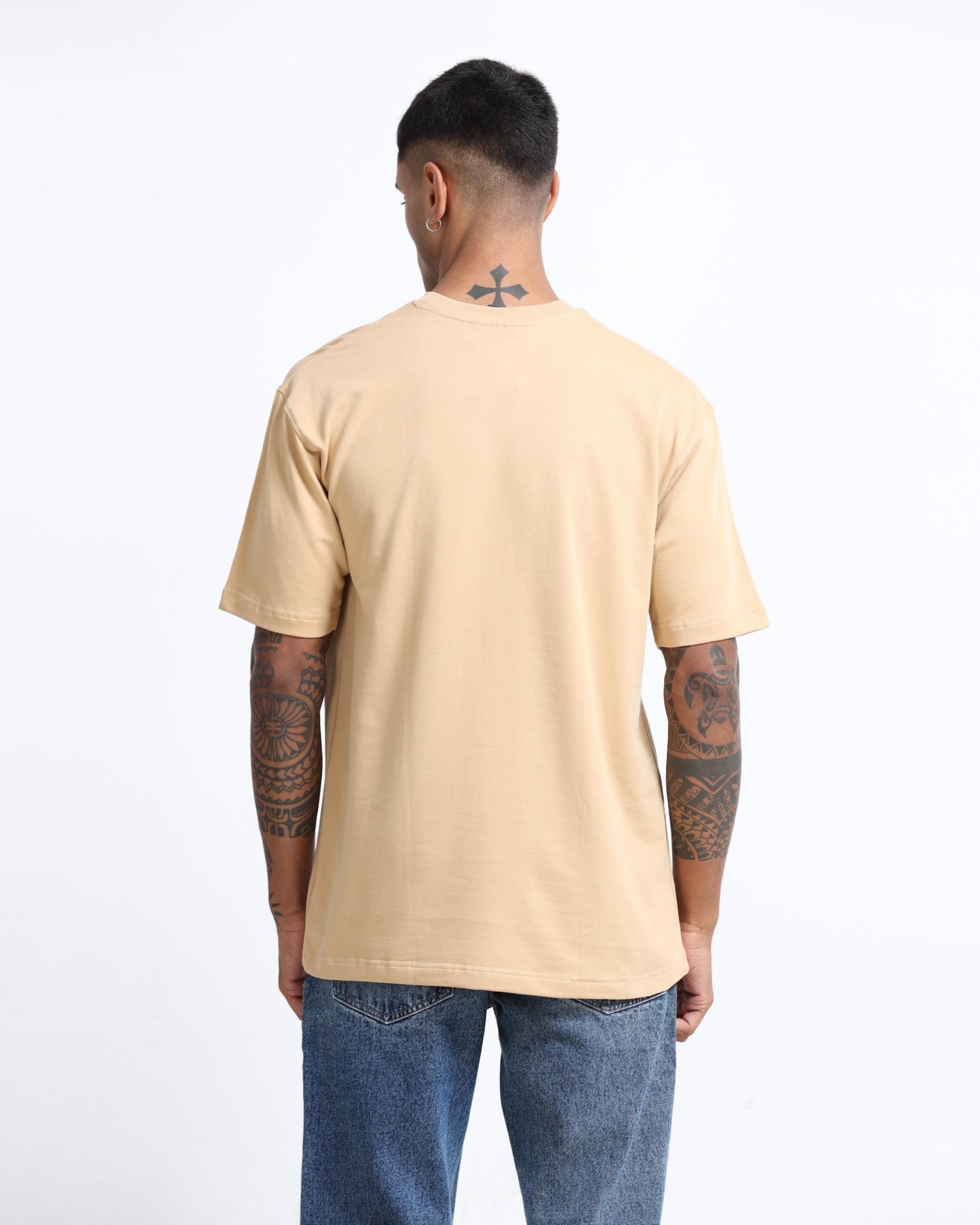 THE GROOVE Beige Basic Tee - Relaxed Fit