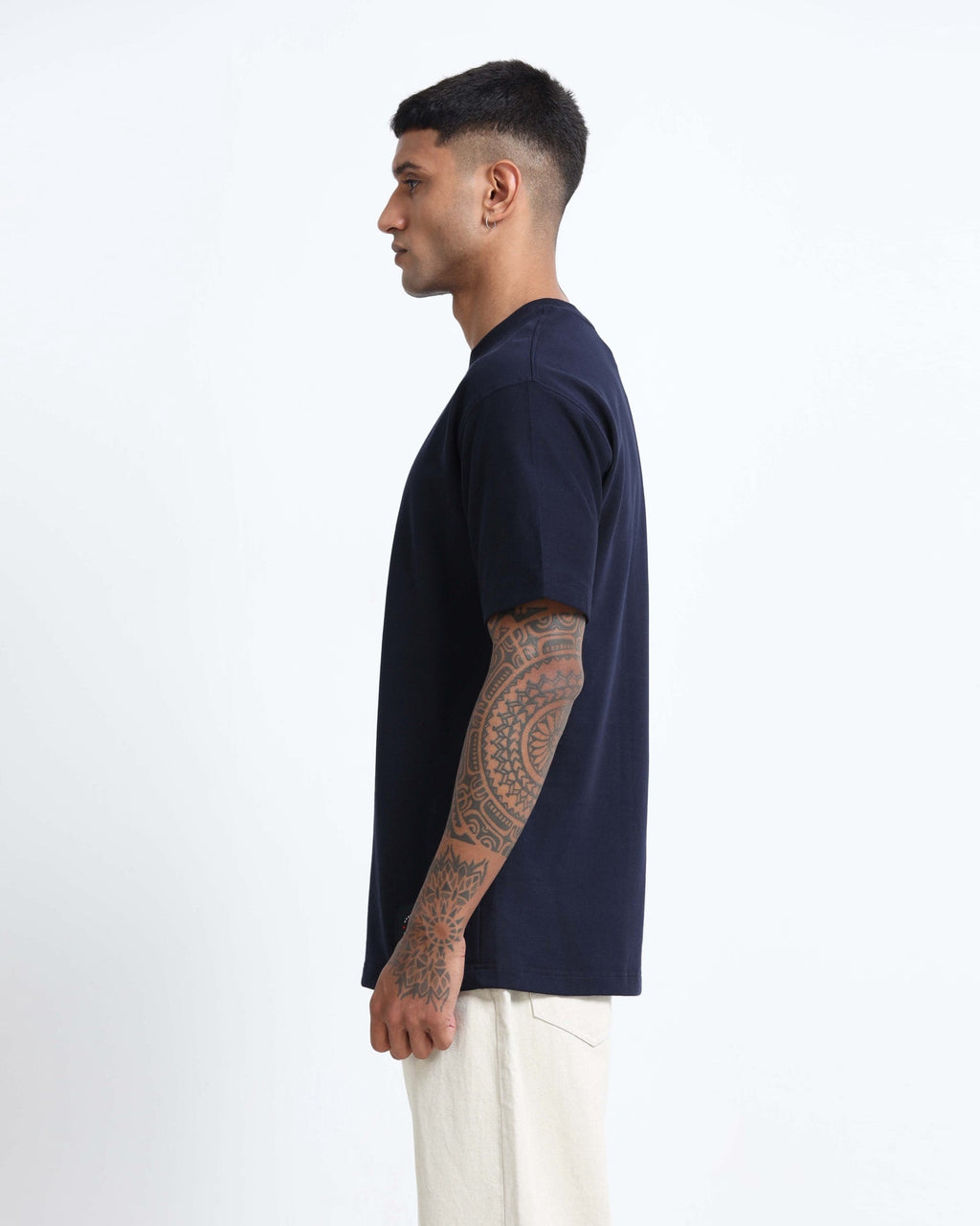 THE GROOVE Navy Blue Basic Tee - Relaxed Fit
