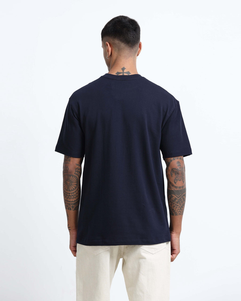 THE GROOVE Navy Blue Basic Tee - Relaxed Fit