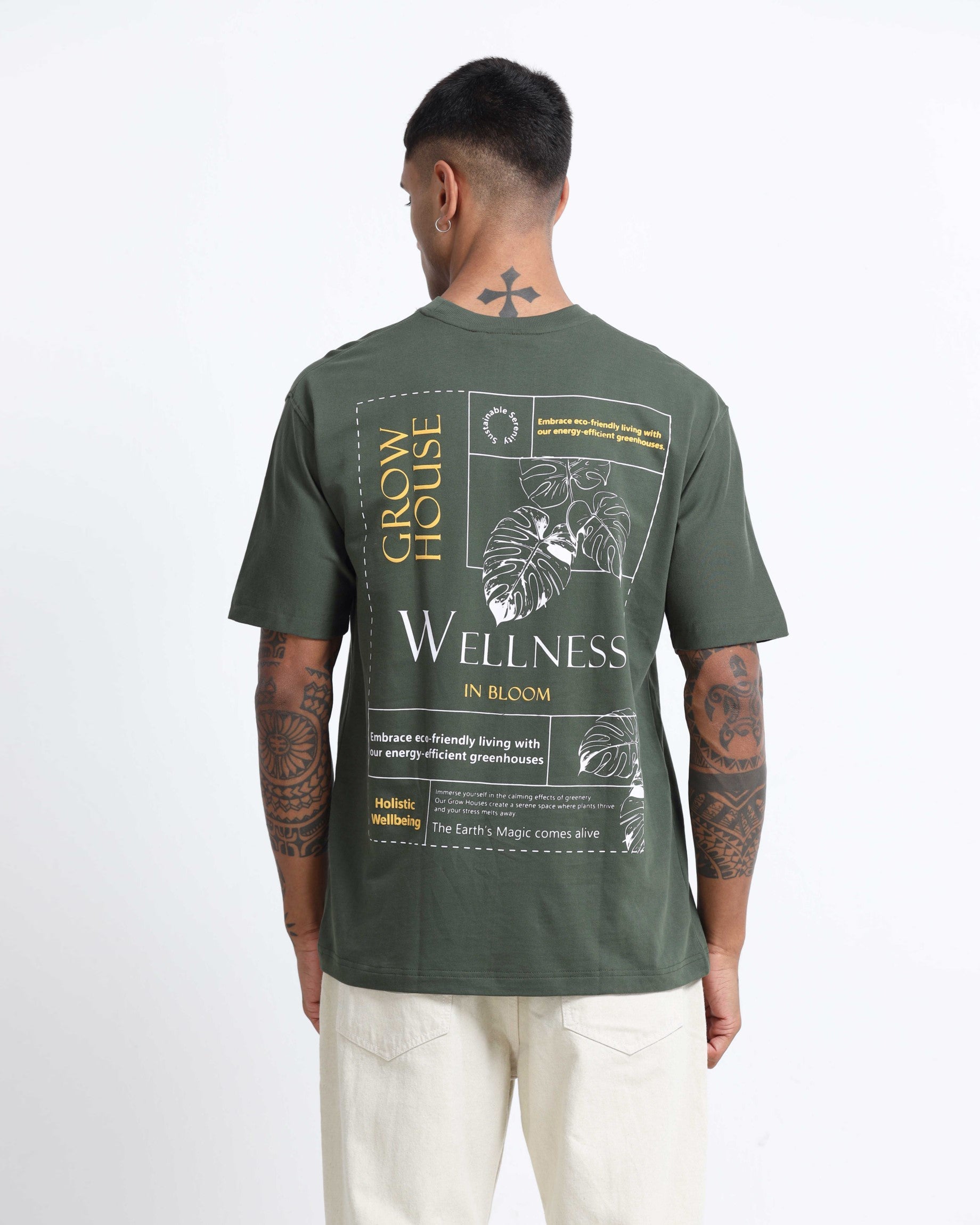 WELLNESS IN BLOOM FOREST GREEN TEE - Relaxed Fit