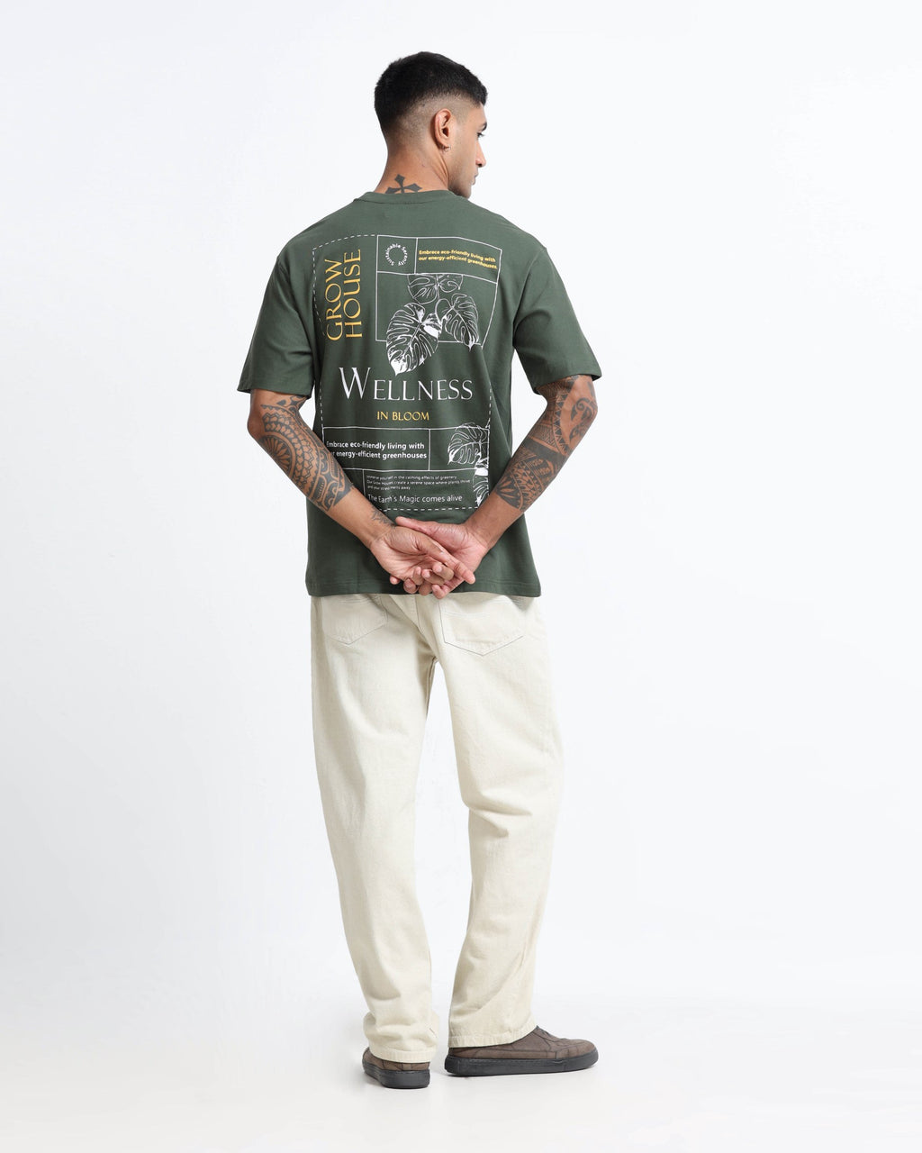 WELLNESS IN BLOOM FOREST GREEN TEE - Relaxed Fit