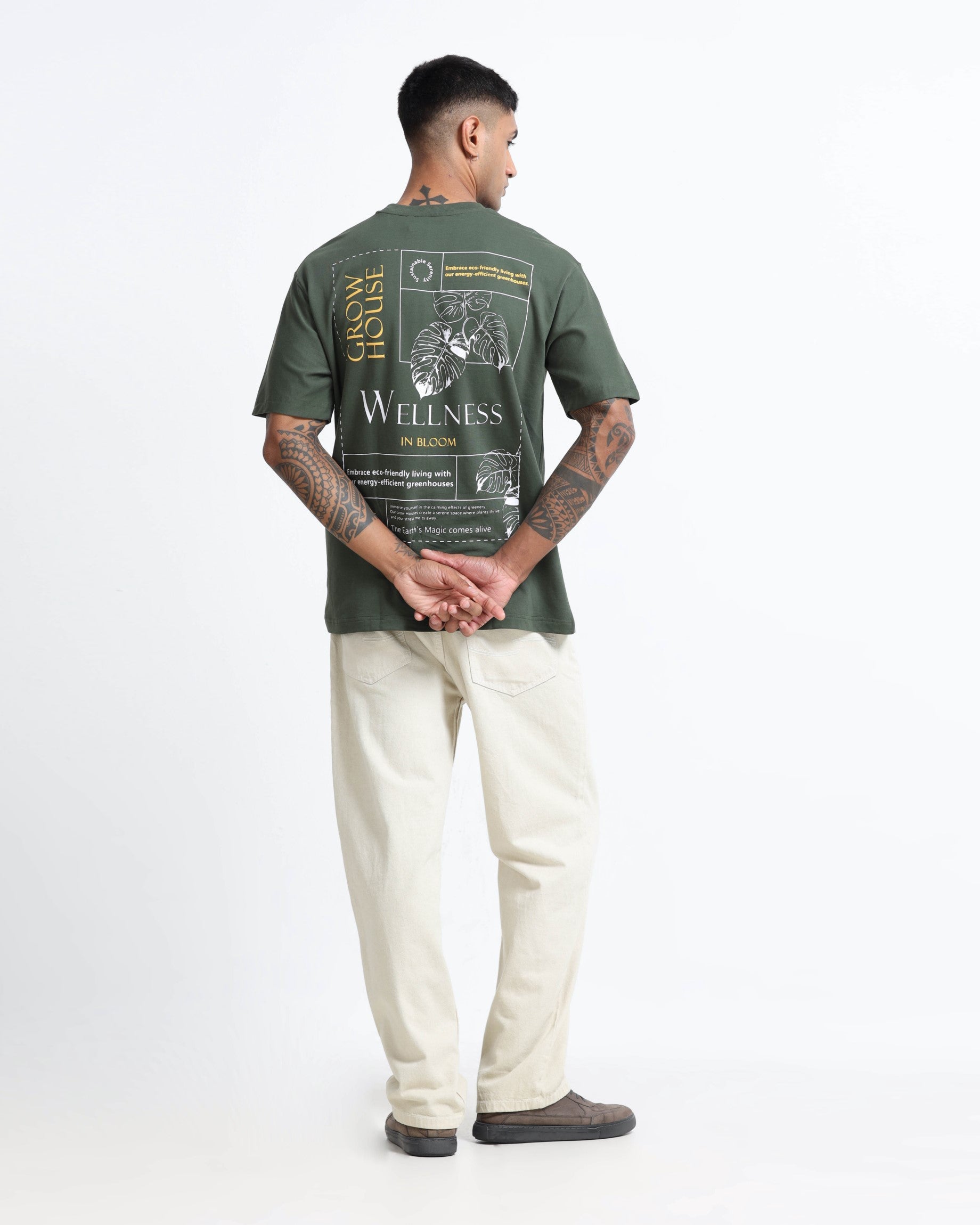 WELLNESS IN BLOOM FOREST GREEN TEE - Relaxed Fit
