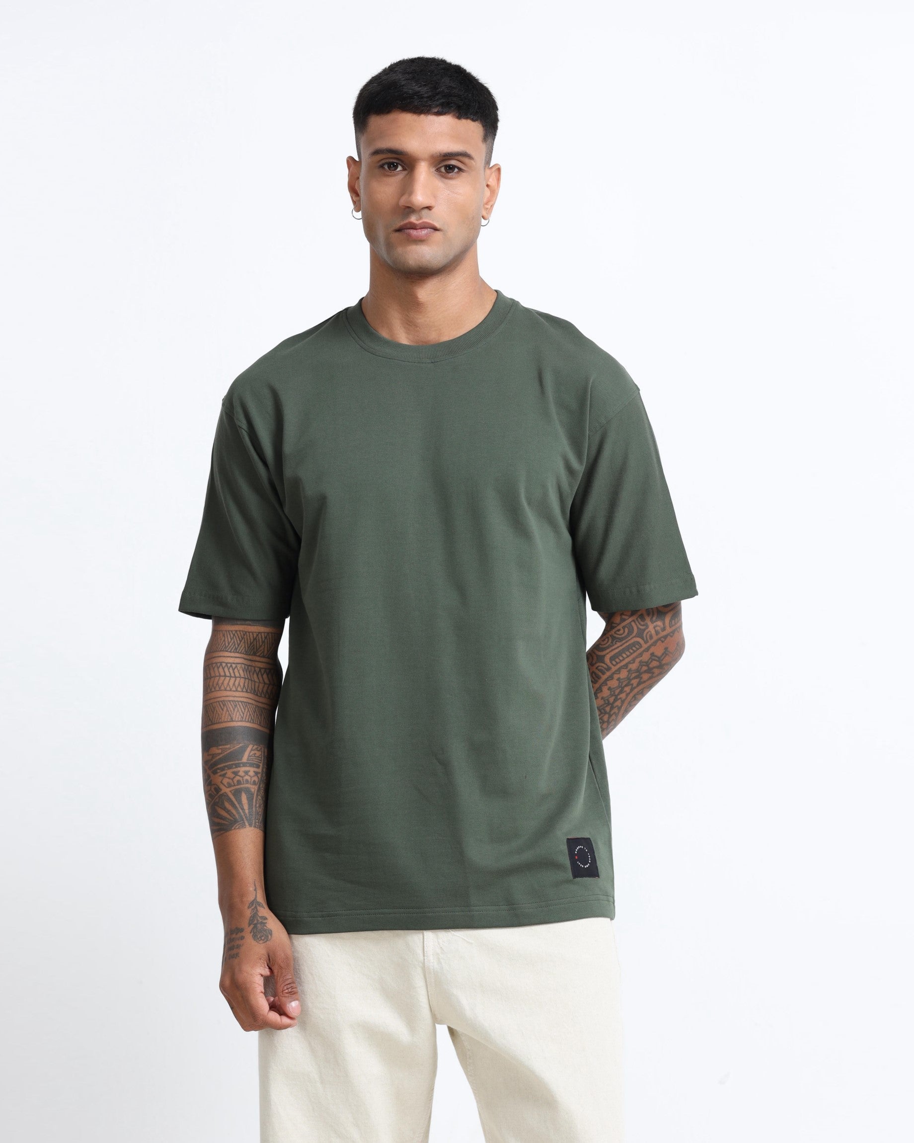 THE GROOVE Forest Green Basic Tee - Relaxed Fit