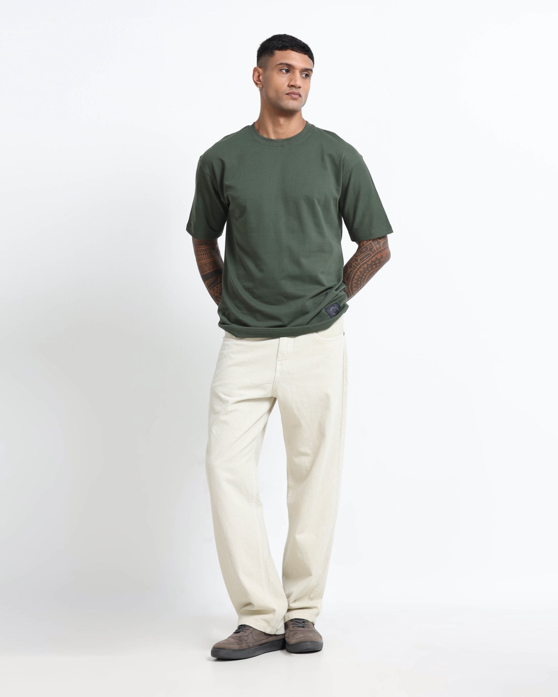 THE GROOVE Forest Green Basic Tee - Relaxed Fit