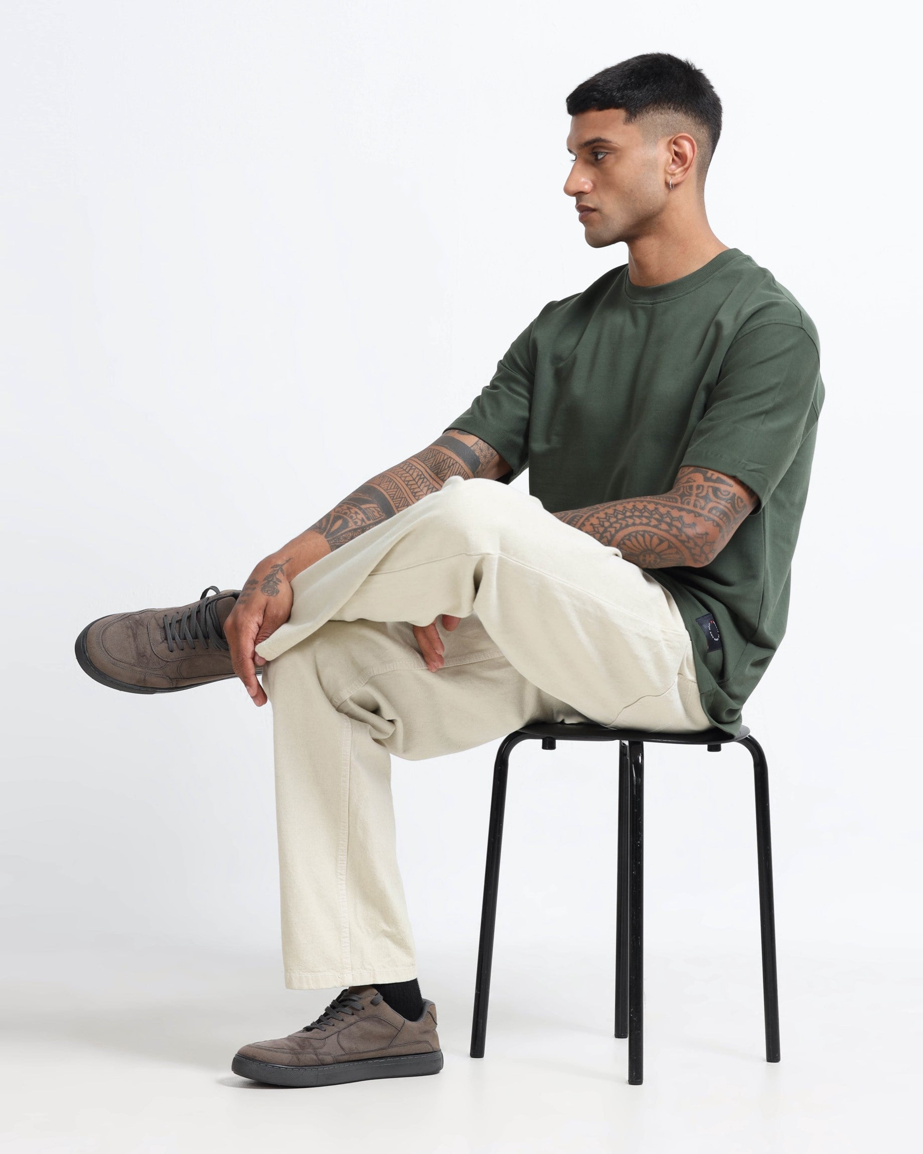 THE GROOVE Forest Green Basic Tee - Relaxed Fit