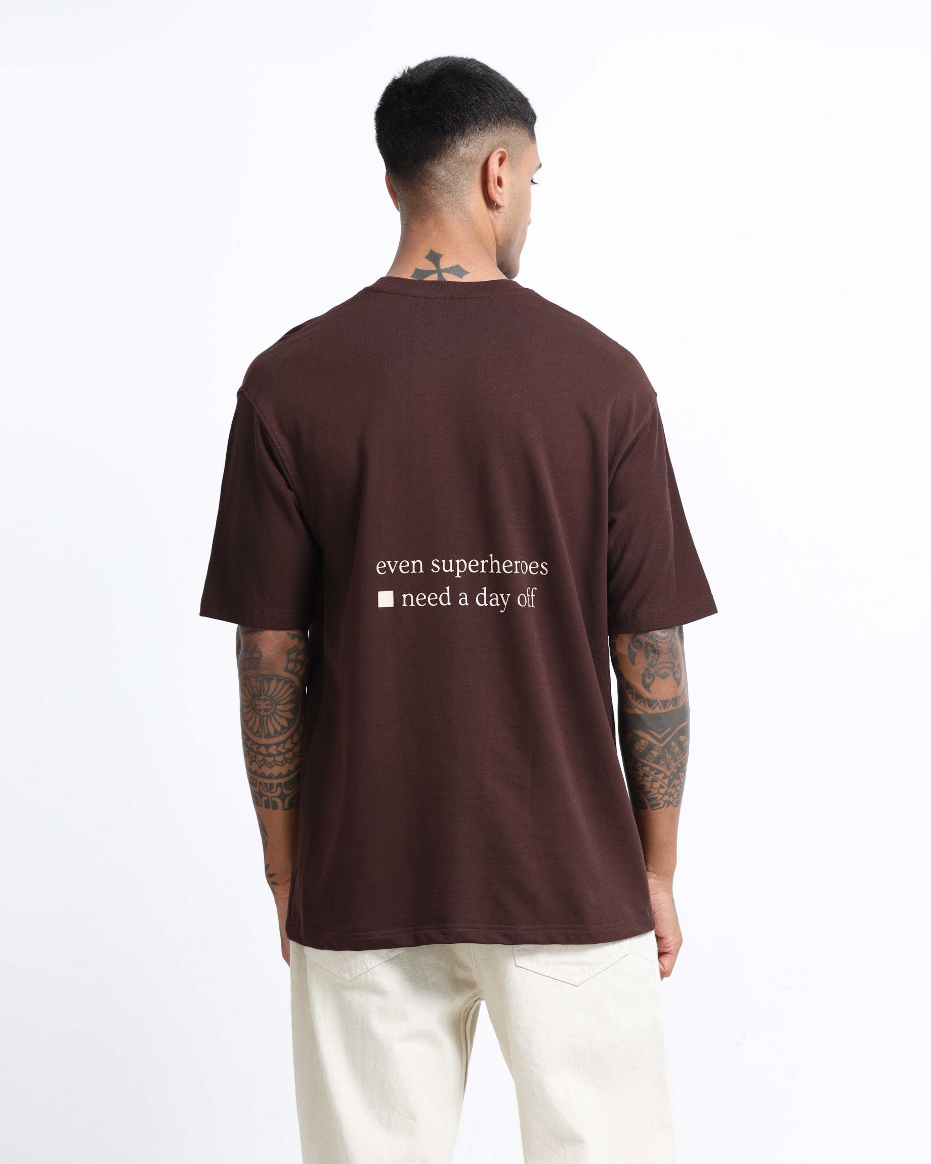SELF CARE BROWN TEE - Relaxed Fit