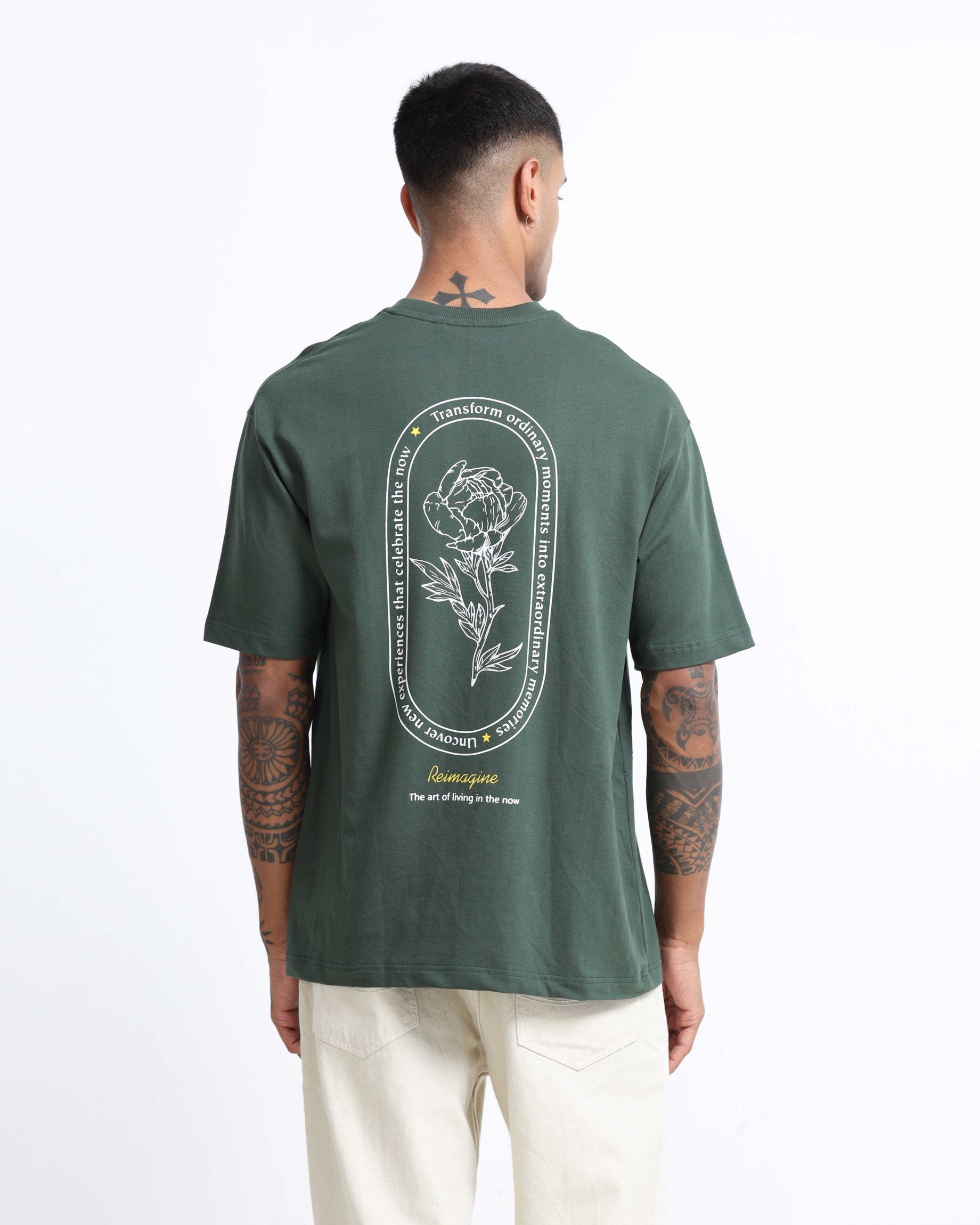 REIMAGINE FOREST GREEN TEE - Relaxed Fit