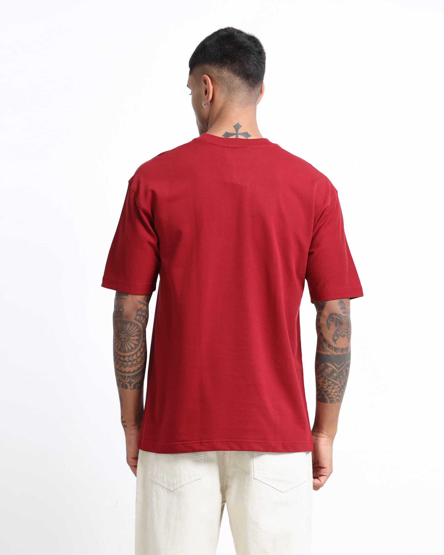 THE GROOVE Maroon Basic Tee - Relaxed Fit