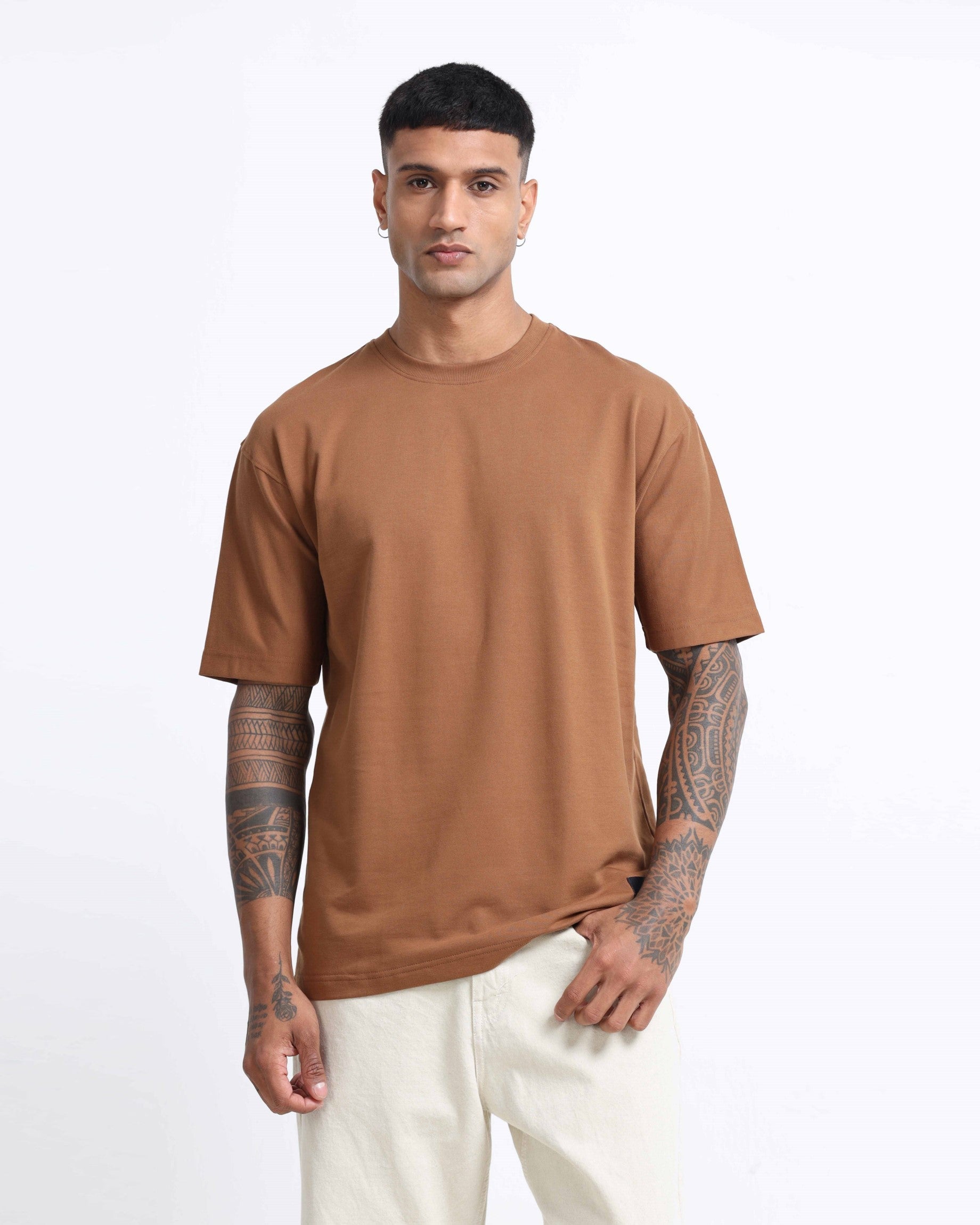 THE GROOVE Brown Basic Tee - Relaxed Fit