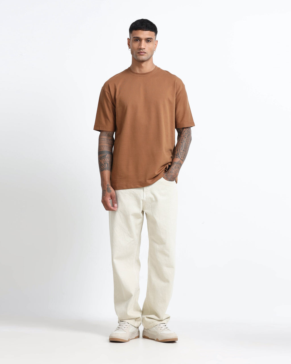 THE GROOVE Brown Basic Tee - Relaxed Fit