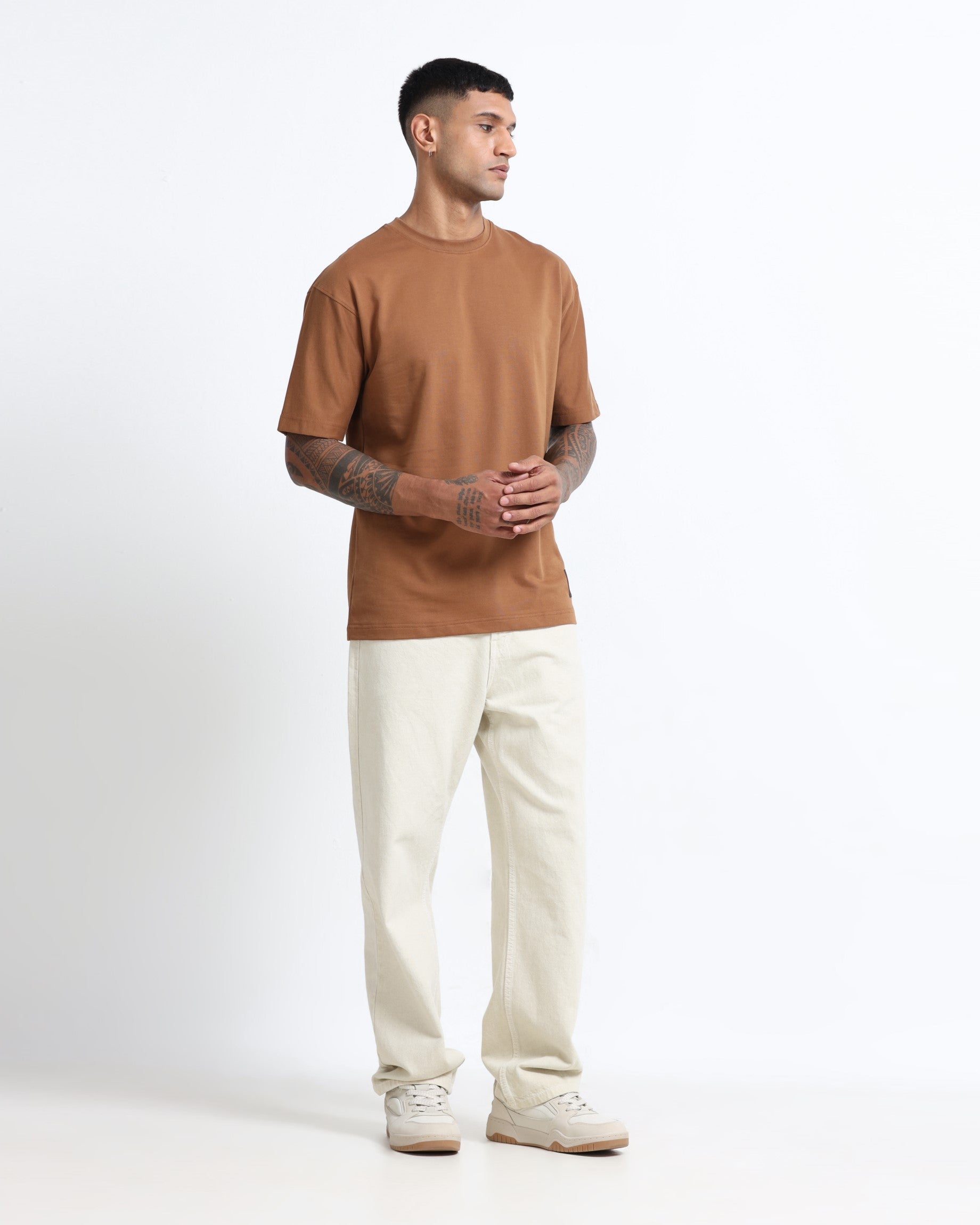THE GROOVE Brown Basic Tee - Relaxed Fit