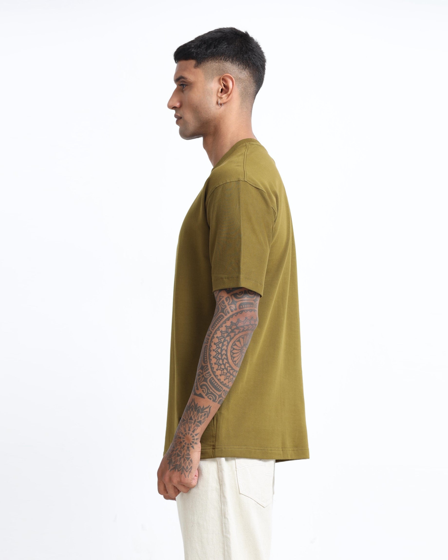 THE GROOVE Green Basic Tee - Relaxed Fit