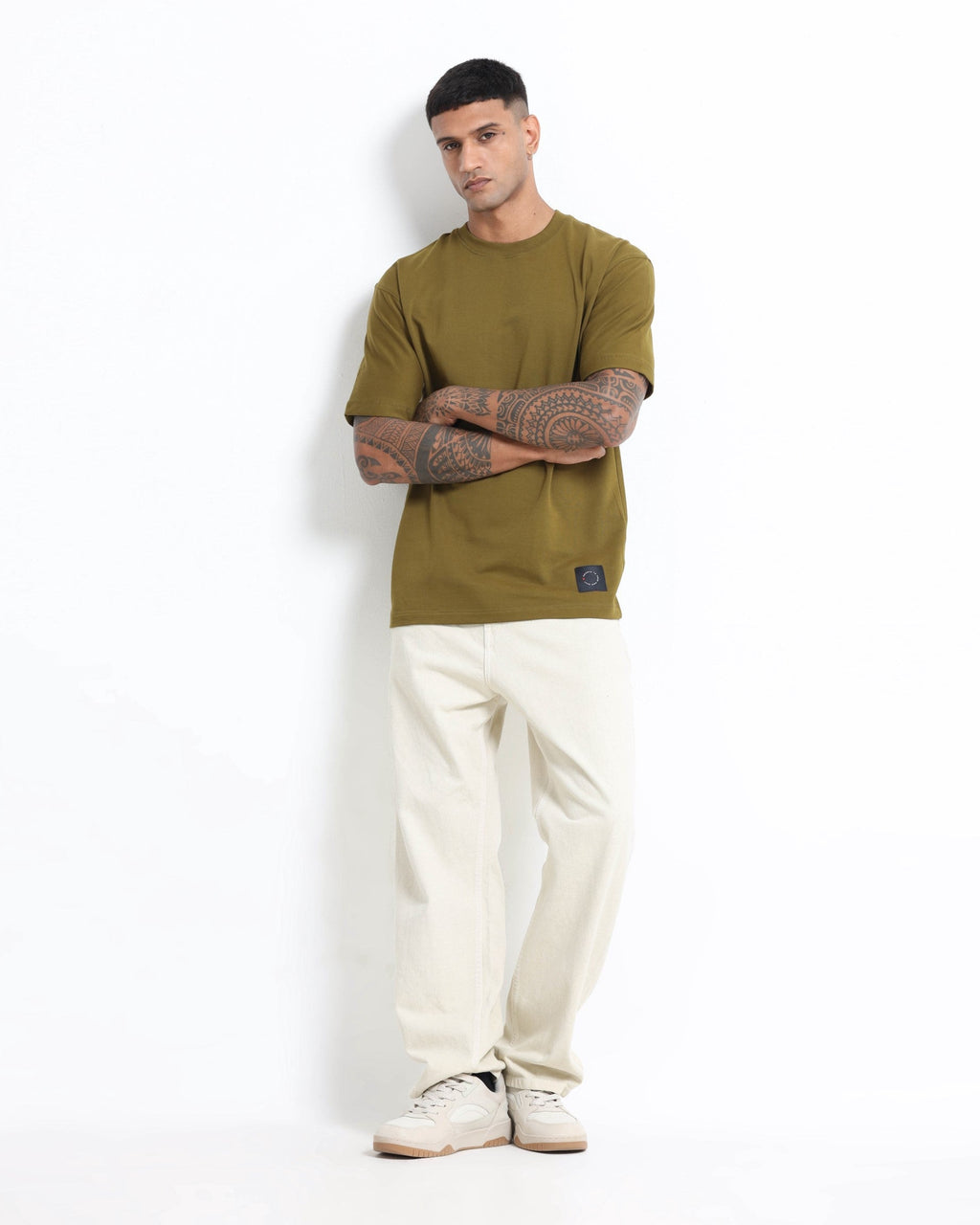 THE GROOVE Green Basic Tee - Relaxed Fit