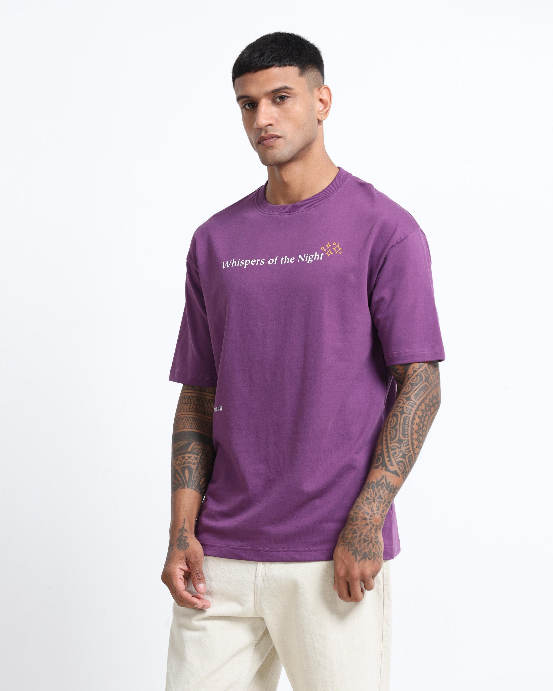 WHISPERS OF THE NIGHT PURPLE TEE - Relaxed Fit